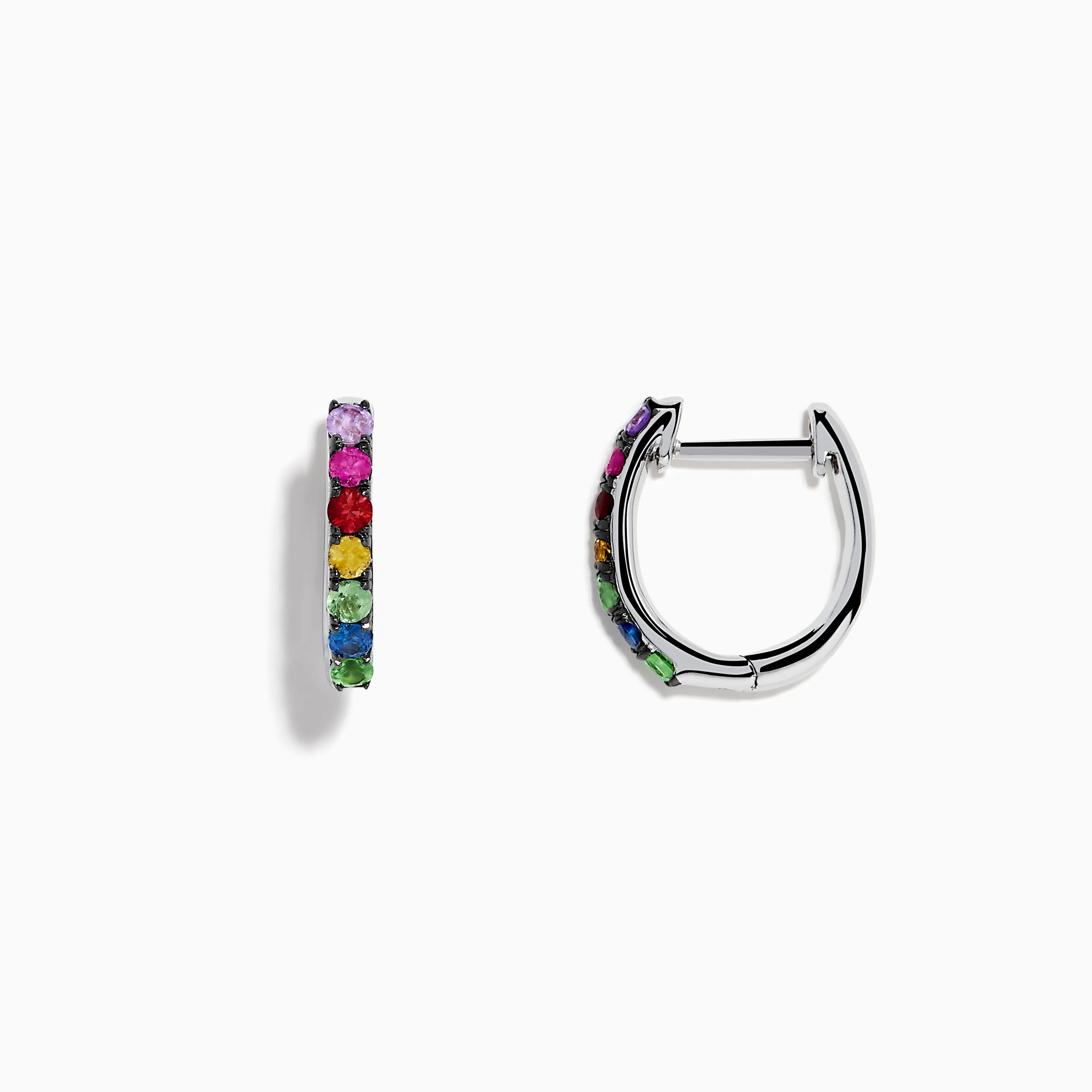 Watercolors 14K White Gold Multi Sapphire Huggie Hoop Earrings sold by Effy product image thumbnail 2