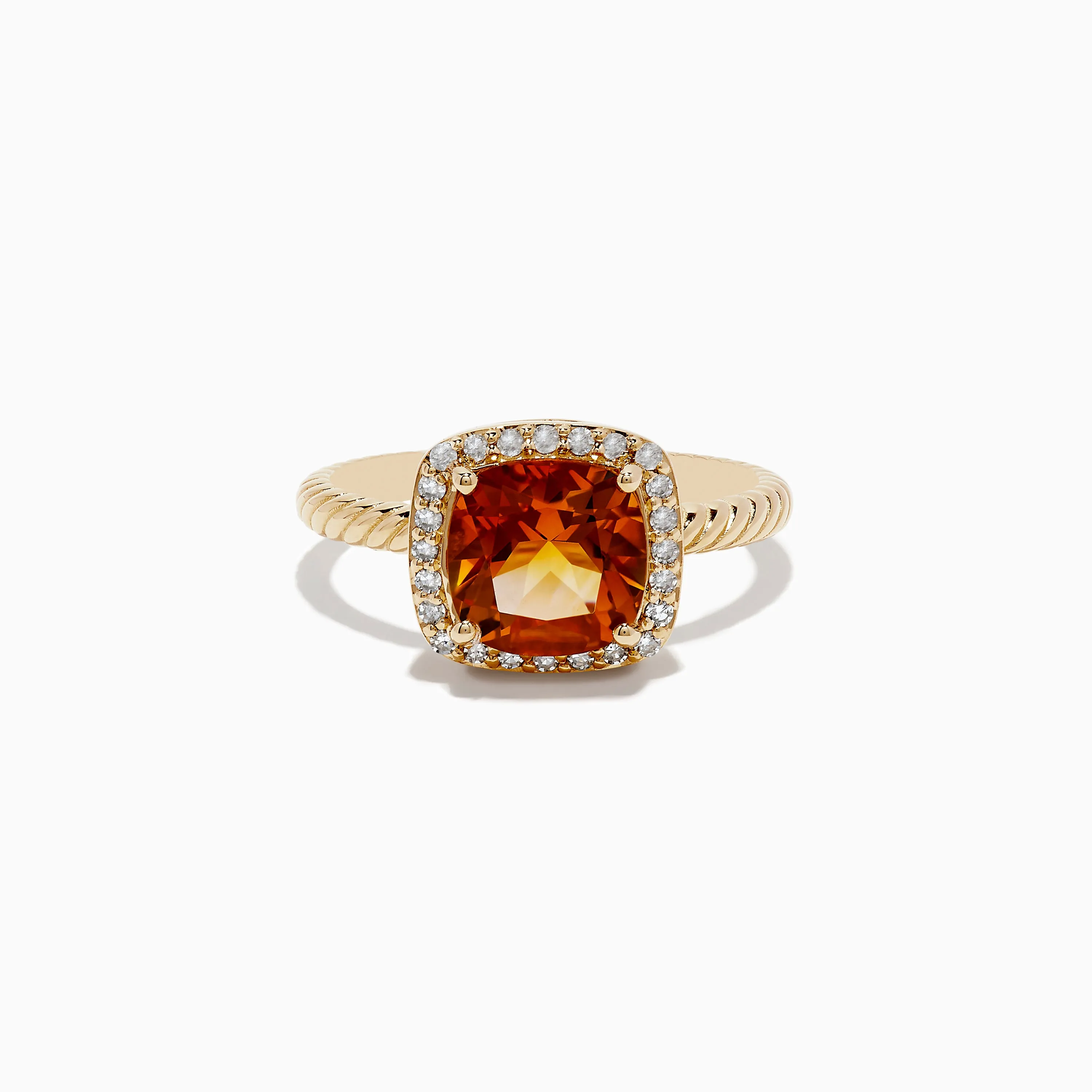 14K Yellow Gold Citrine and Diamond Ring sold by Effy