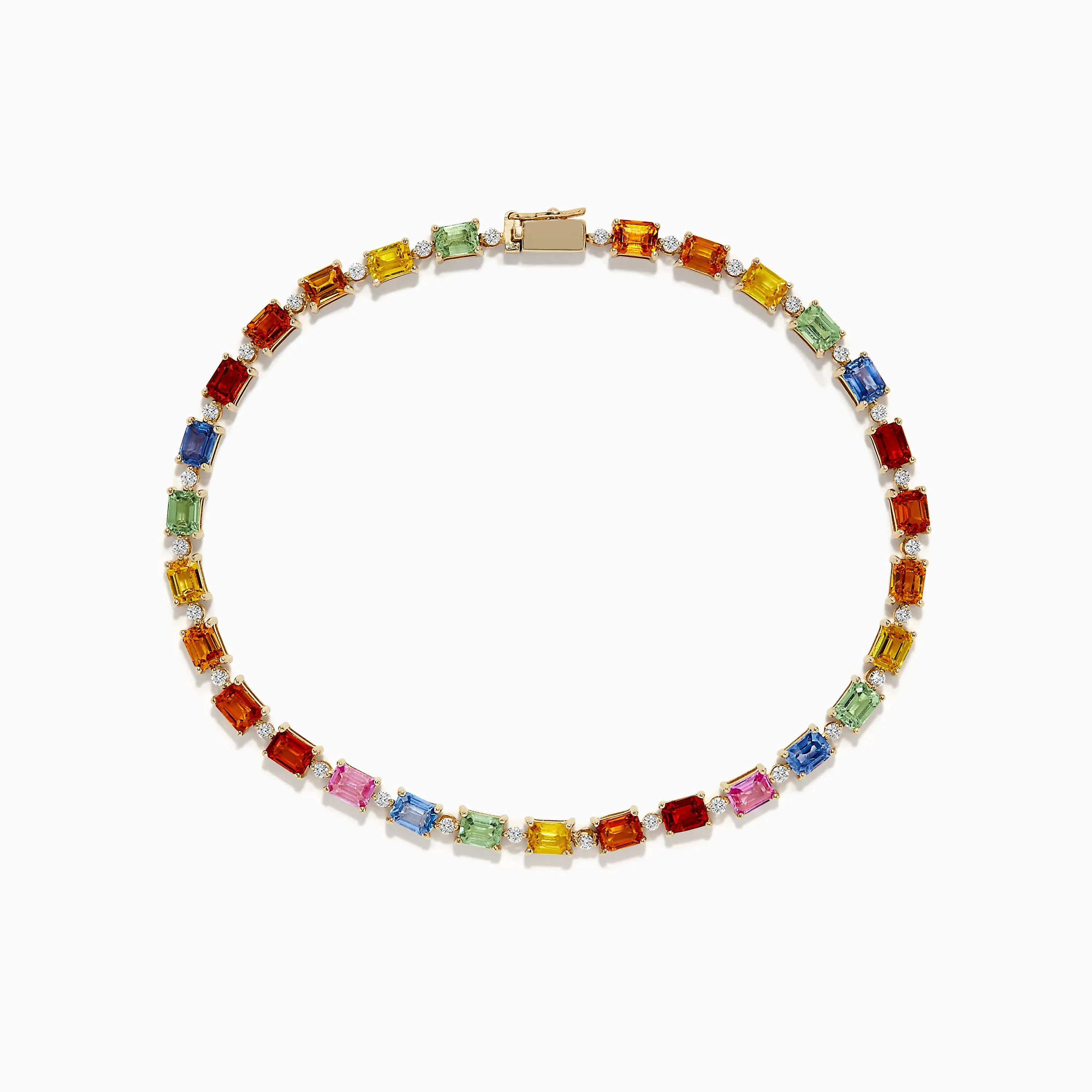 Watercolors 14K Yellow Multi Sapphire and Diamond Tennis Bracelet sold by Effy