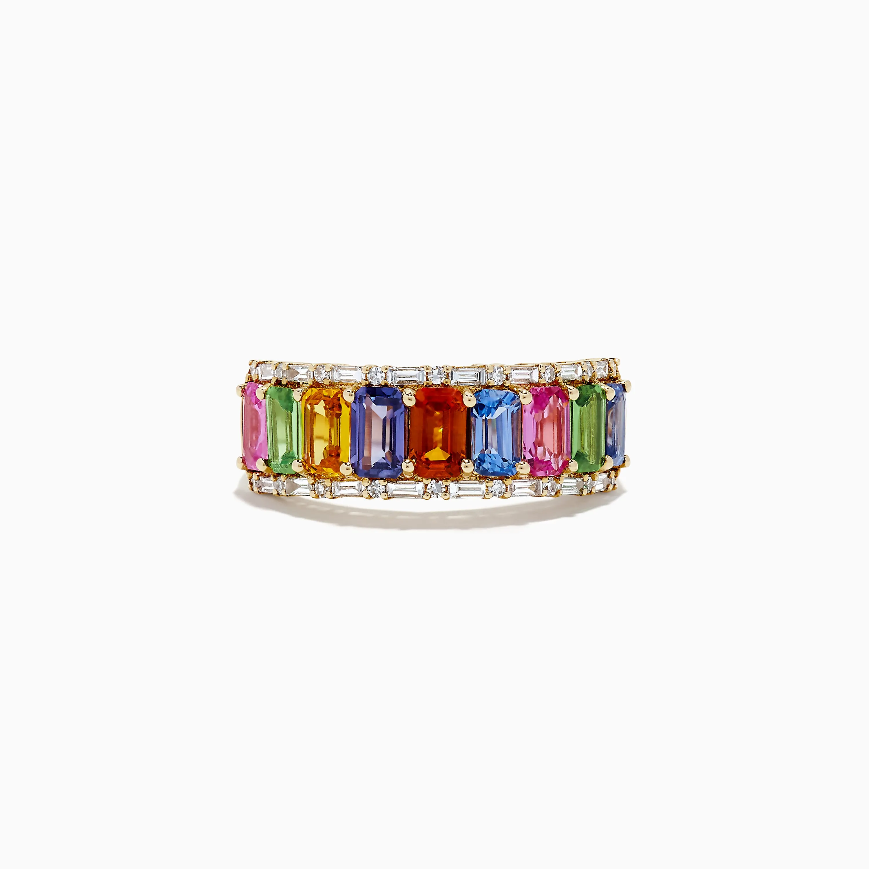 Watercolors 14K Yellow Multi Sapphire and Diamond Ring sold by Effy