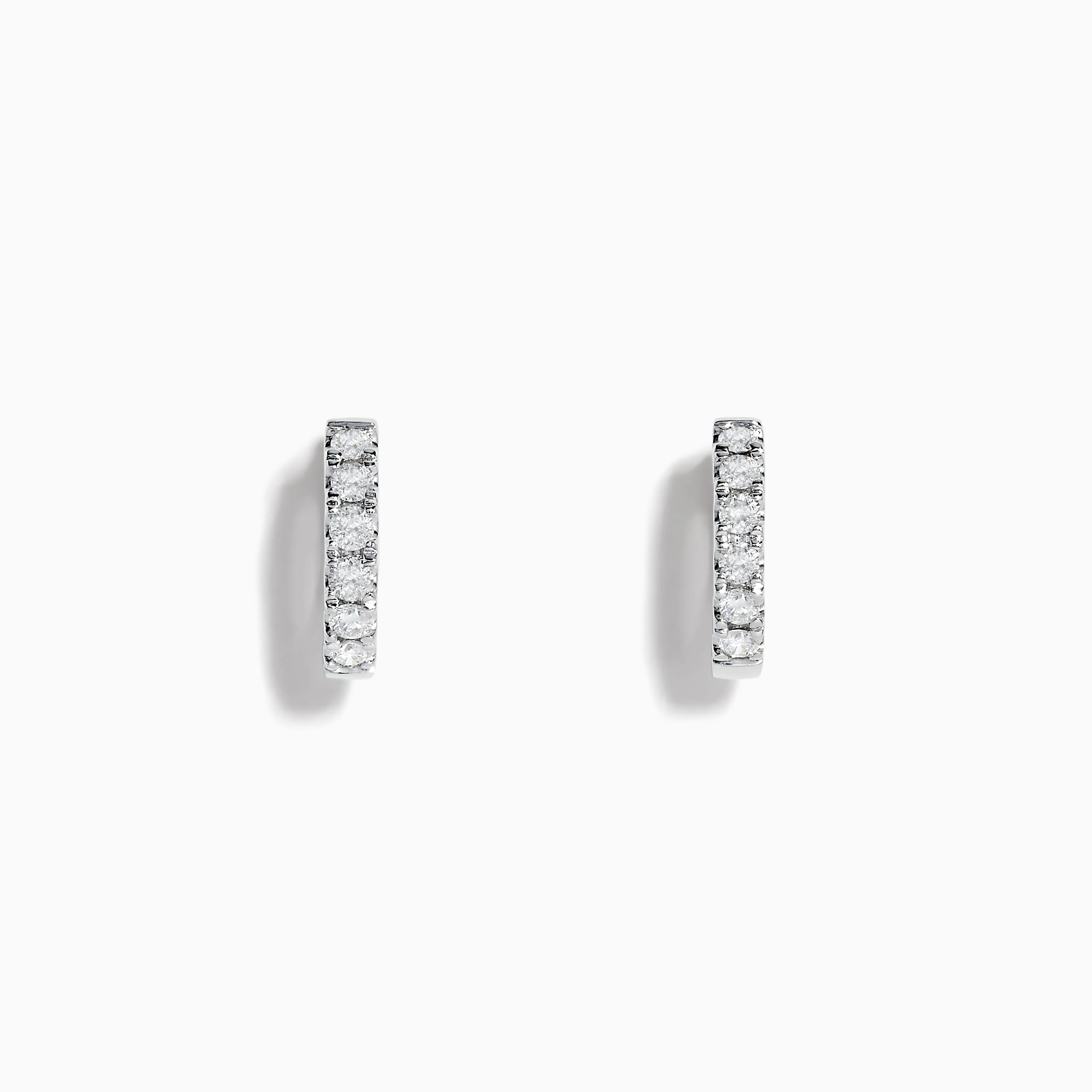 Pave Classica 14k White Gold Diamond Huggie Earrings sold by Effy