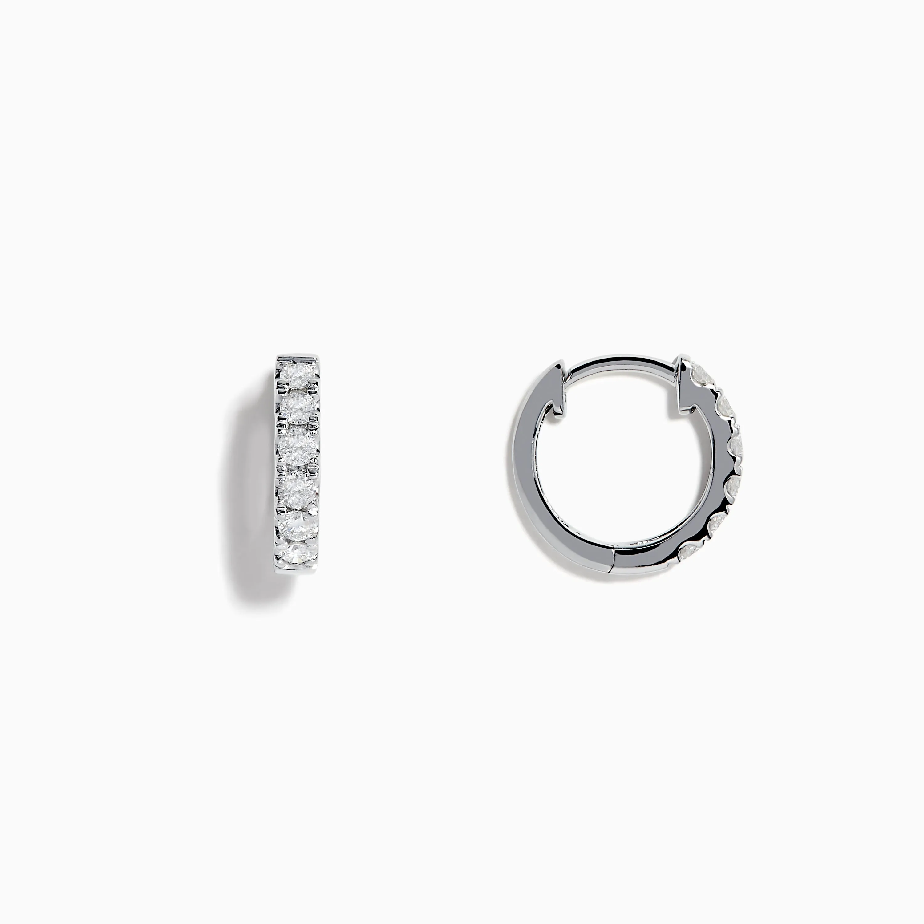 Pave Classica 14k White Gold Diamond Huggie Earrings sold by Effy product image thumbnail 2