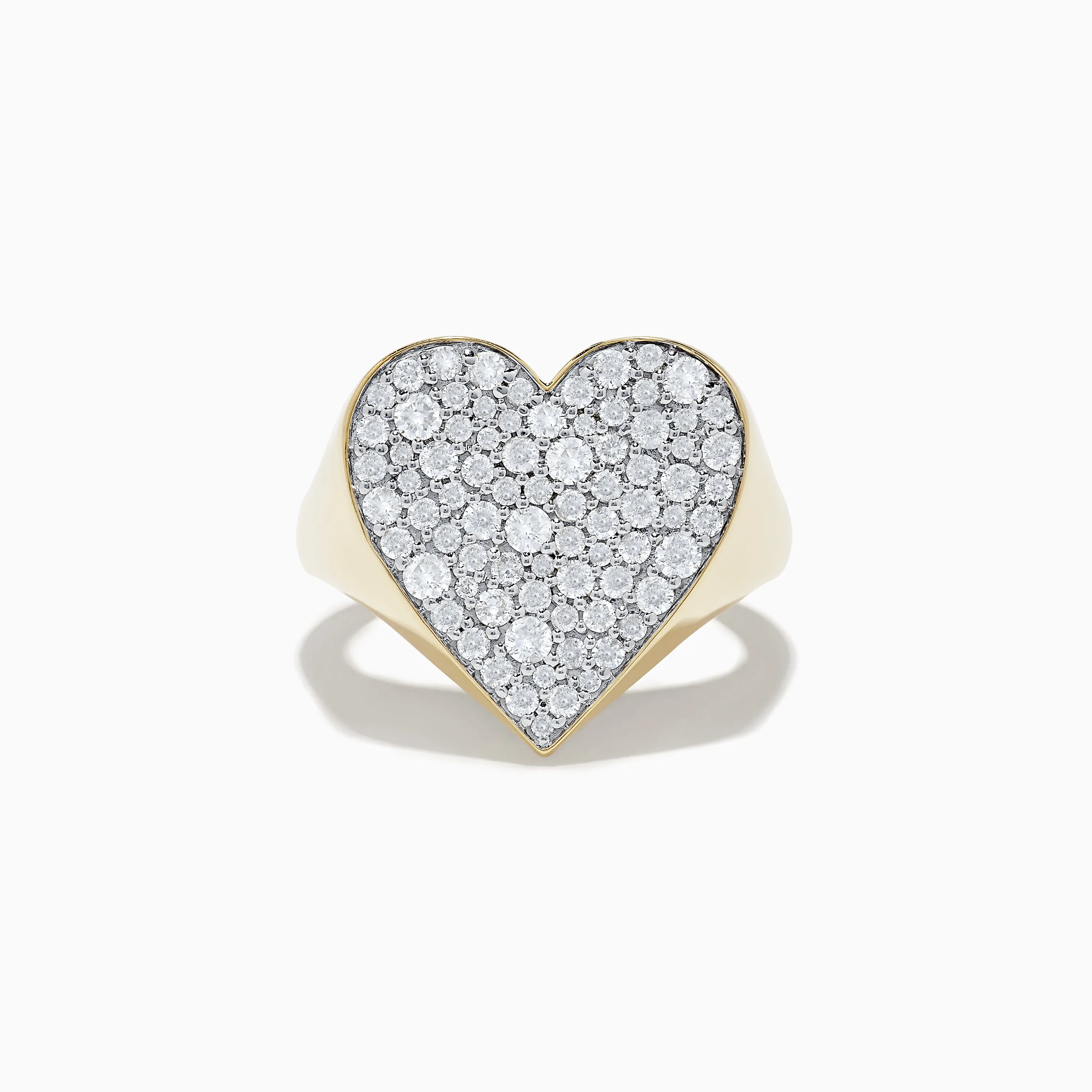 D'Oro 14k Yellow Gold Pave Heart Diamond Statement Ring sold by Effy