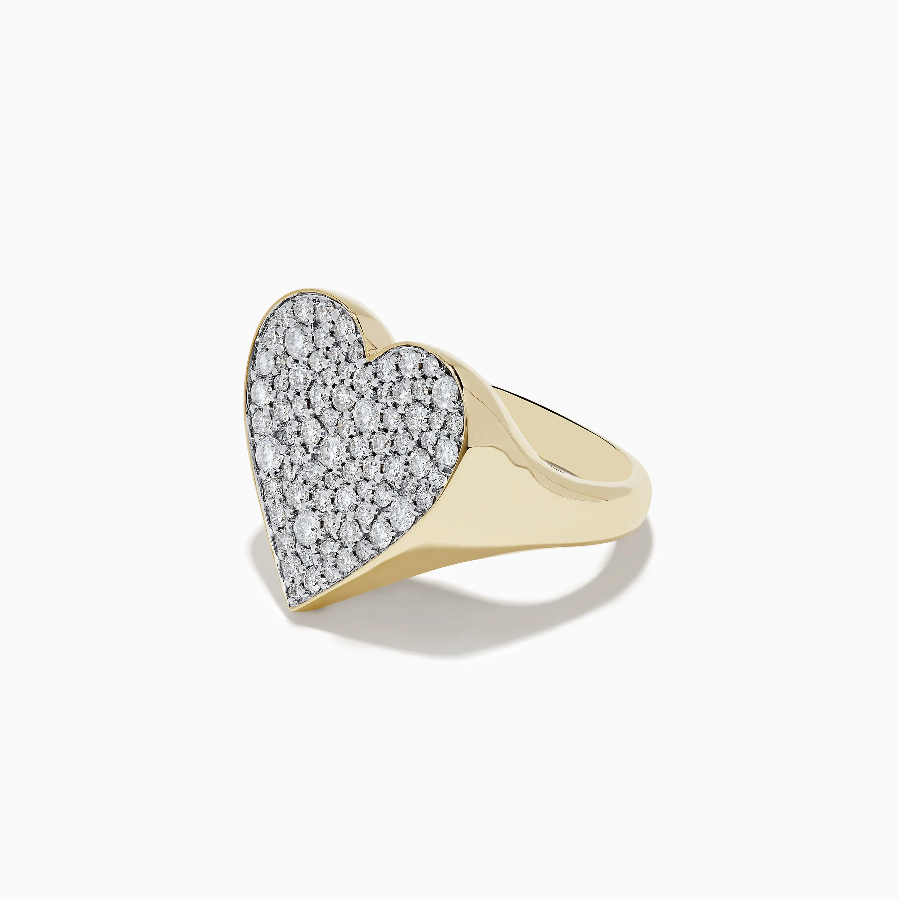D'Oro 14k Yellow Gold Pave Heart Diamond Statement Ring sold by Effy product image thumbnail 2