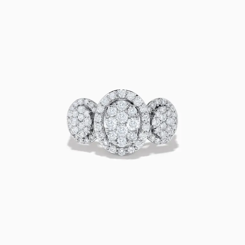 Bouquet 14k White Gold Diamond Cluster Ring 1.40 TCW sold by Effy