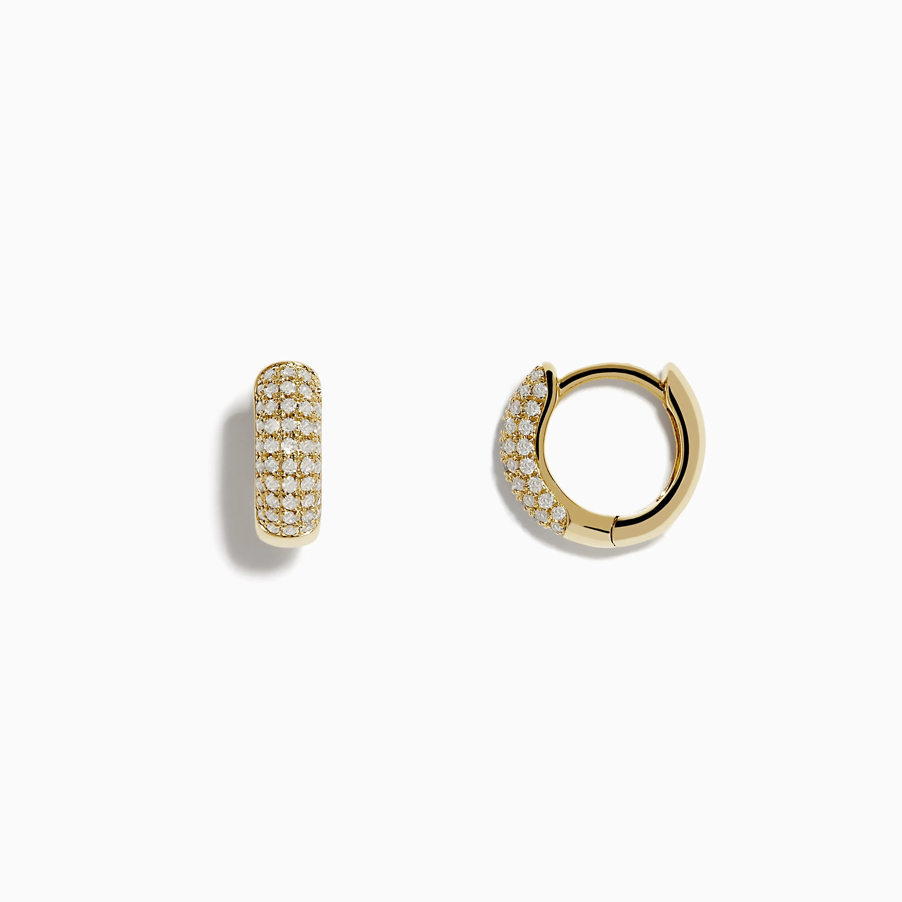 D'Oro 14k Yellow Gold Pave Diamond 3/8" Huggie Earrings sold by Effy product image thumbnail 2