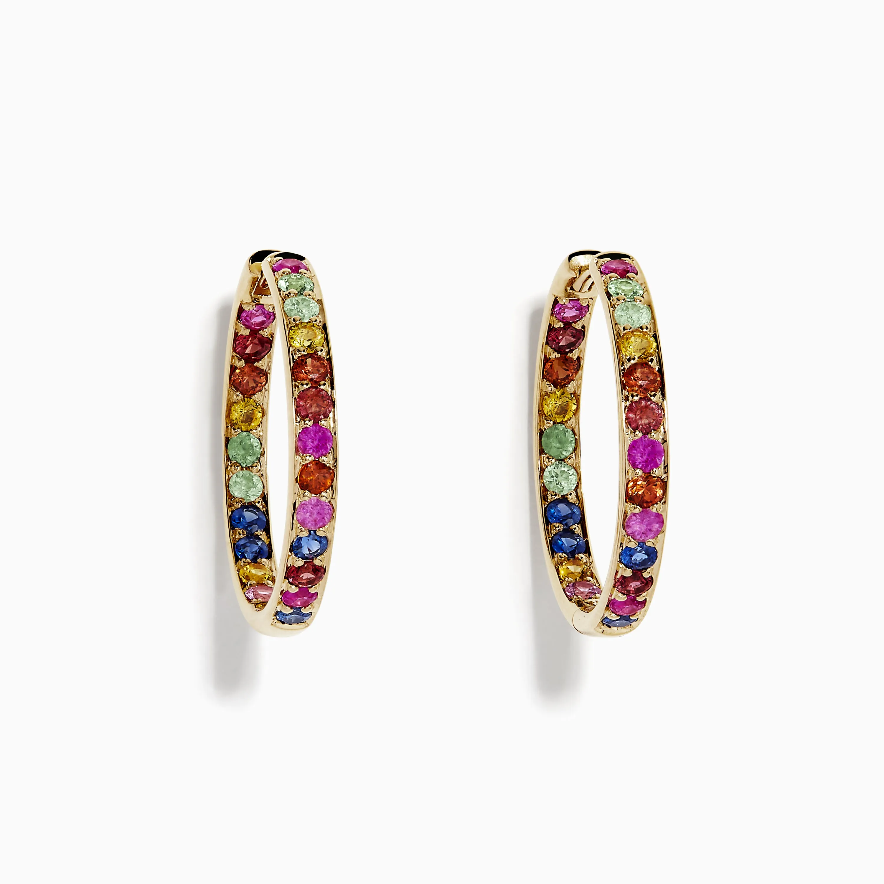 Watercolor 14k Yellow Gold Multi Sapphire Hoop Earrings sold by Effy product image thumbnail 2