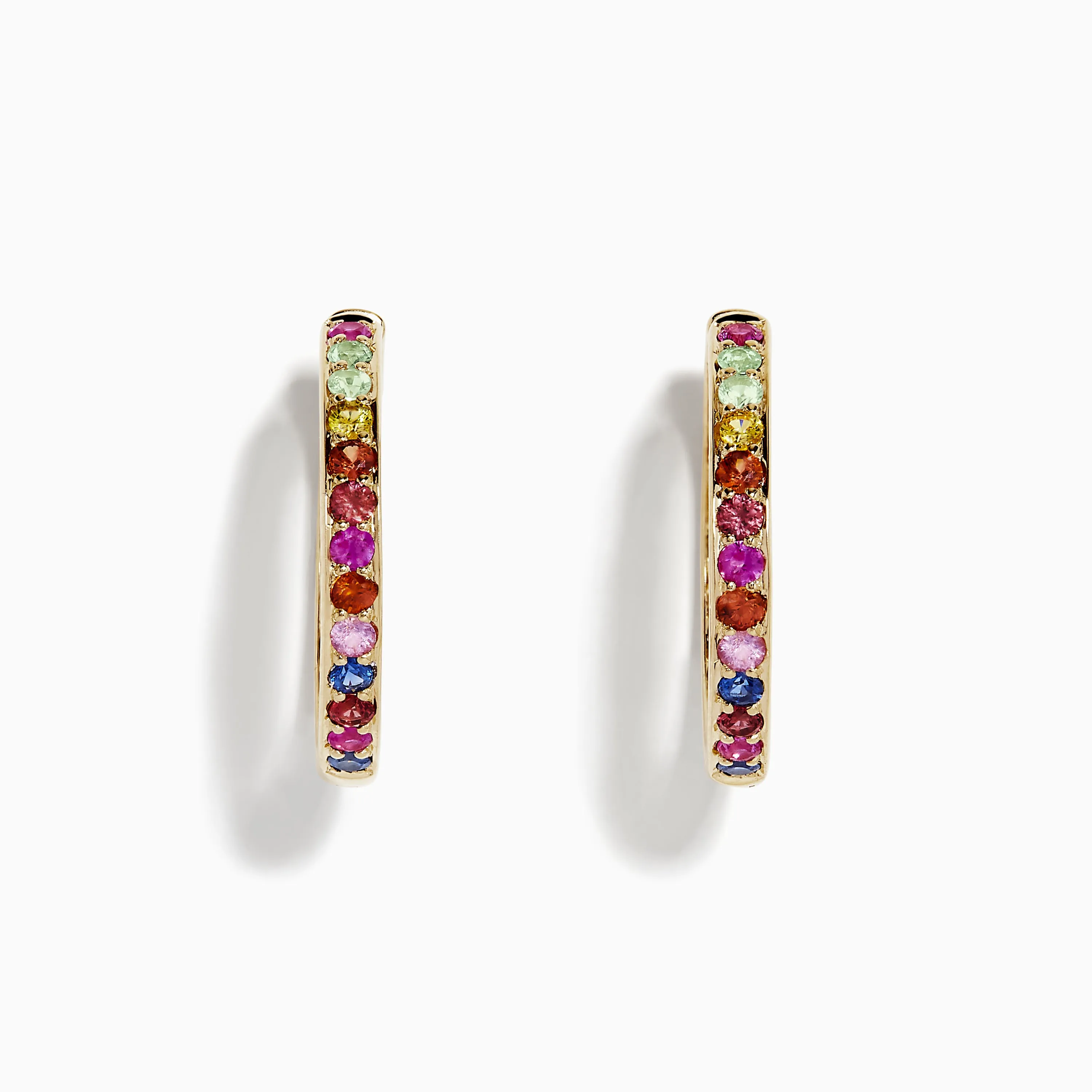 Watercolor 14k Yellow Gold Multi Sapphire Hoop Earrings sold by Effy