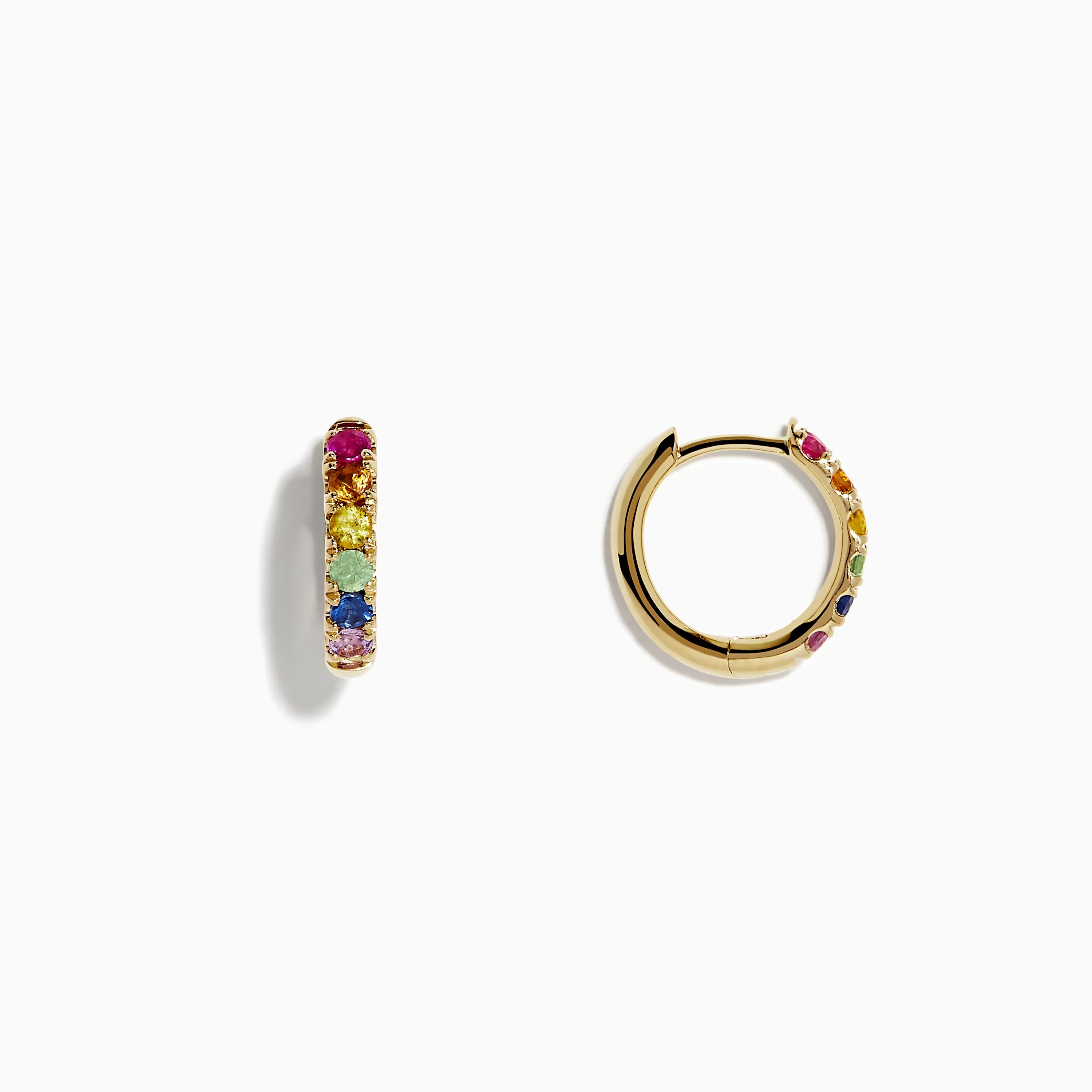 Watercolor 14k Gold Multi Sapphire Huggie Earrings sold by Effy product image thumbnail 2