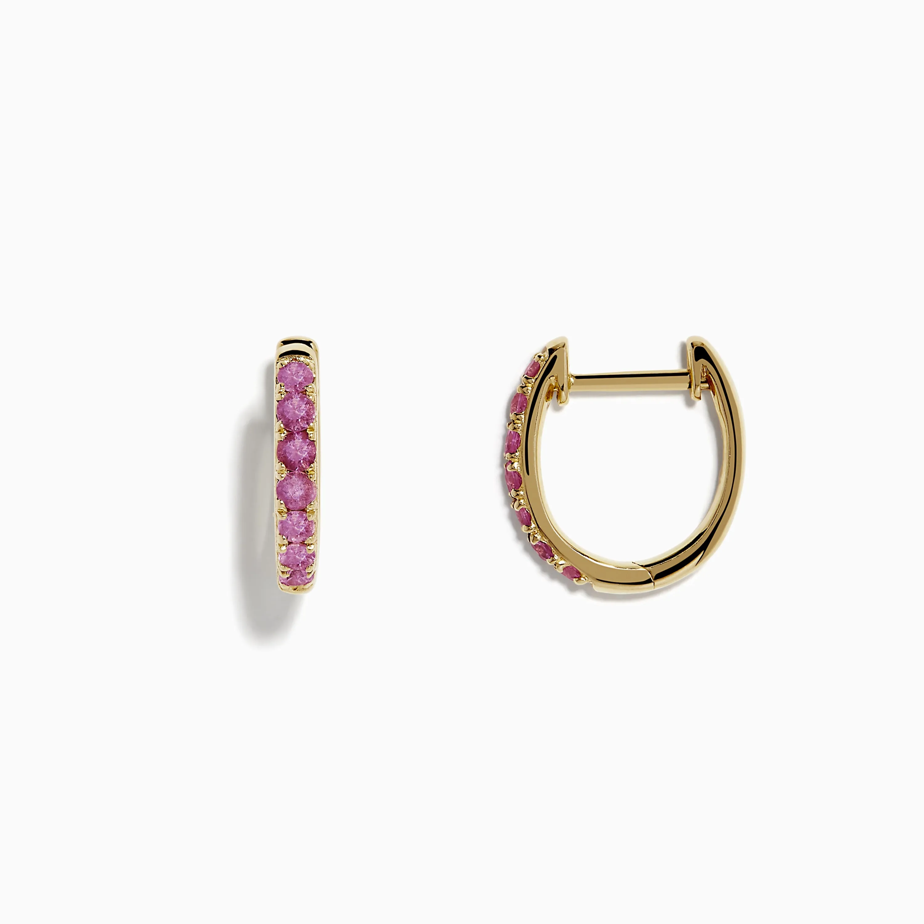 14k Yellow Gold Pink Sapphire Huggie Earrings sold by Effy product image thumbnail 2