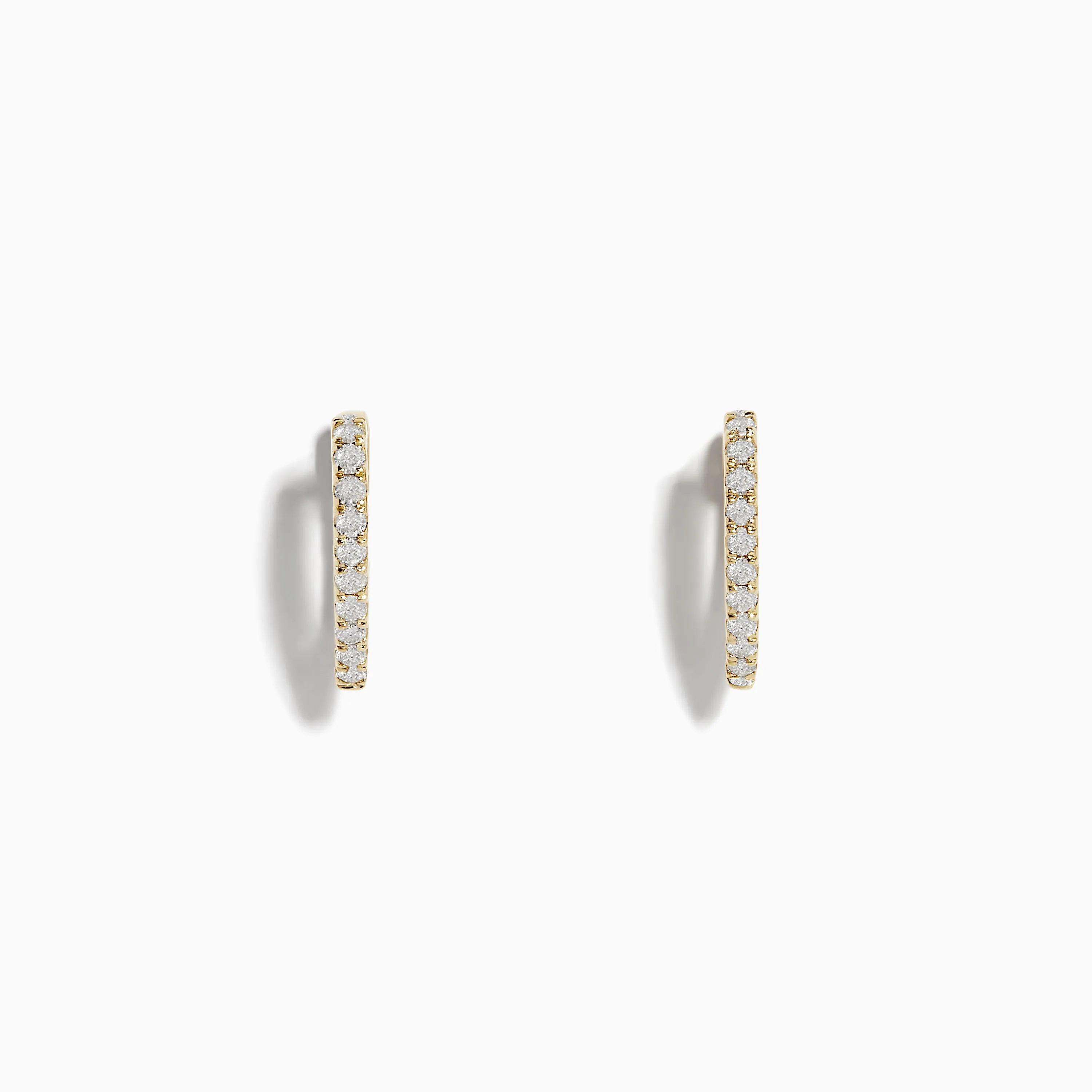 D'Oro 14k Yellow Gold 3/8" Diamond Huggie Earrings 0.22 TCW sold by Effy