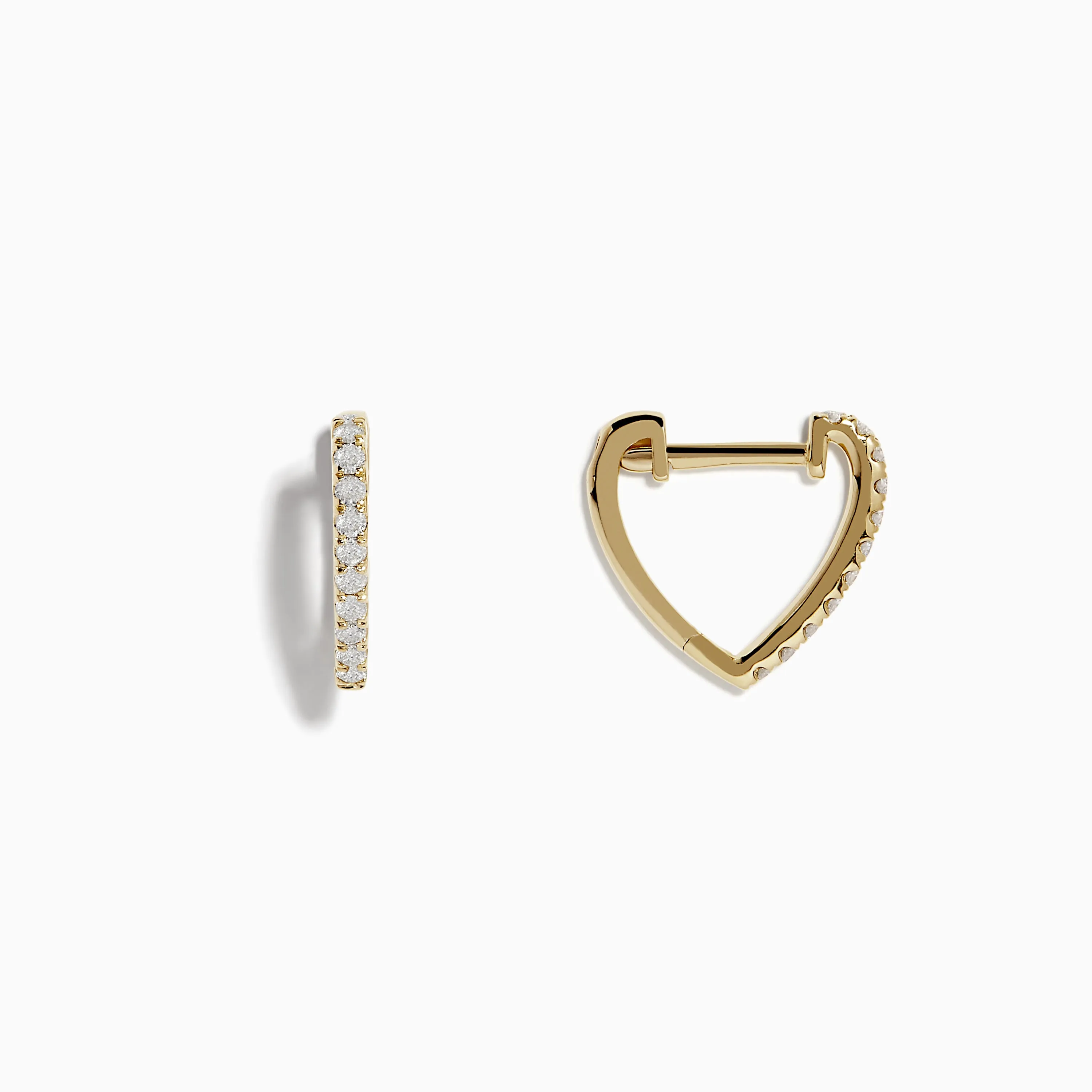 D'Oro 14k Yellow Gold 3/8" Diamond Huggie Earrings 0.22 TCW sold by Effy product image thumbnail 2