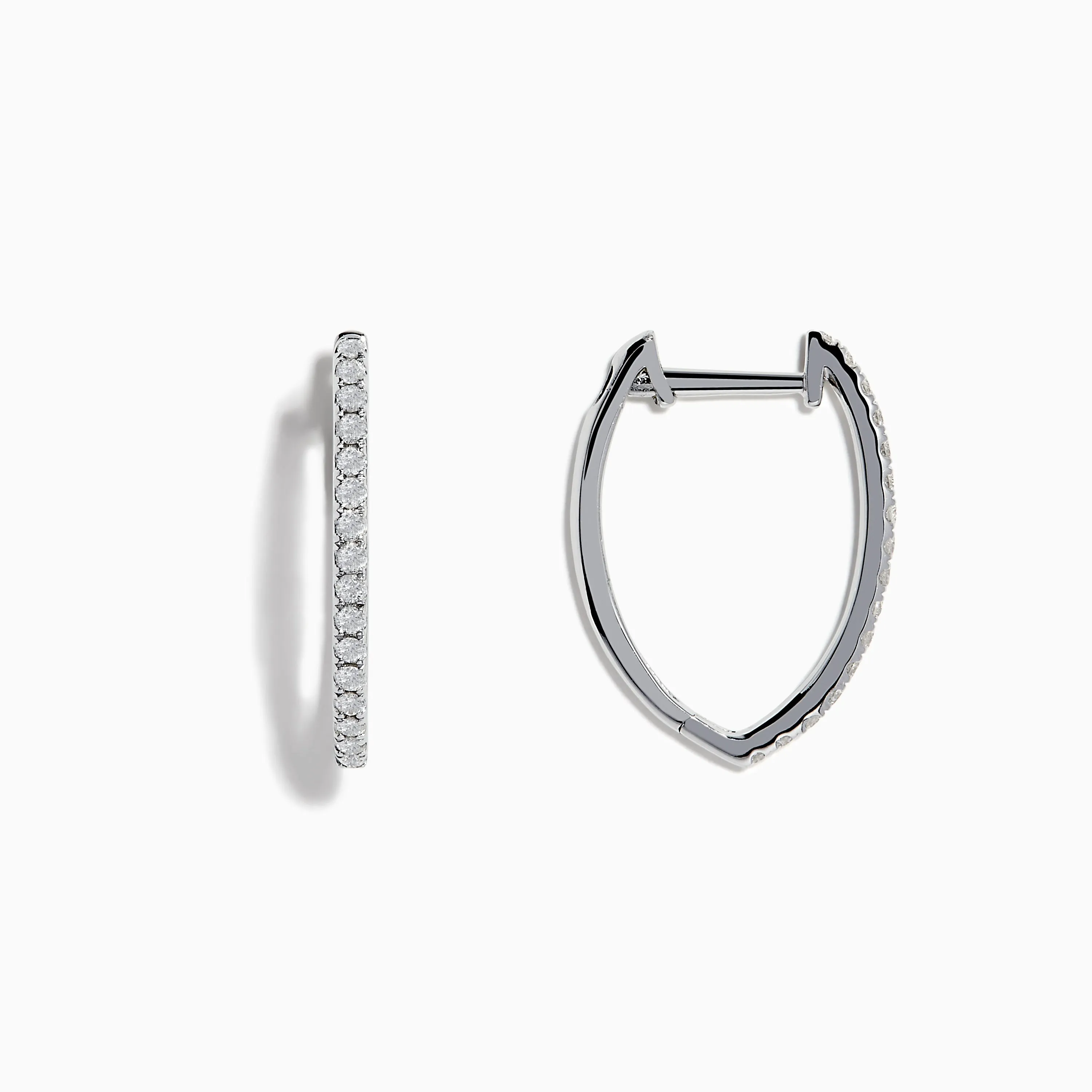 Pave Classica 14k White Gold 3/4" Diamond Hoop Earrings 0.31 TCW sold by Effy product image thumbnail 2