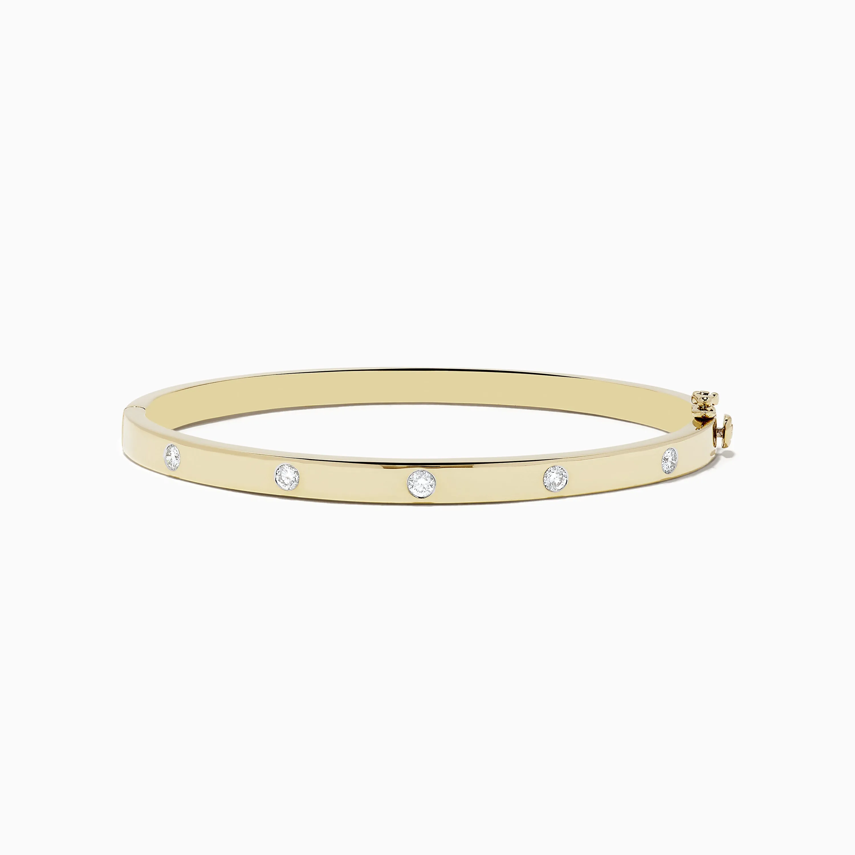 D'Oro 14k Yellow Gold Bezel Set Diamond Bangle 0.35 TCW sold by Effy