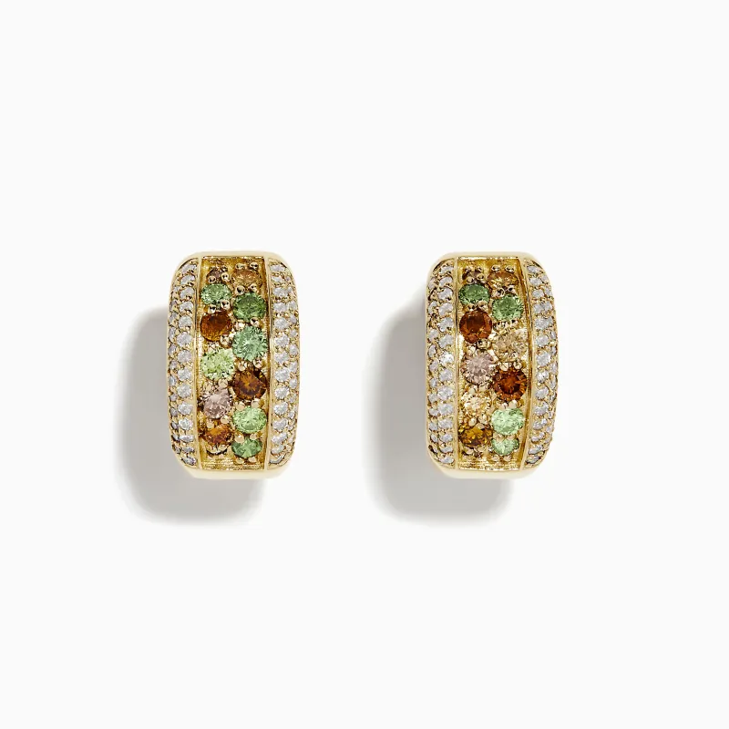 14k Yellow Gold Multi Color Diamond Huggie Earrings sold by Effy