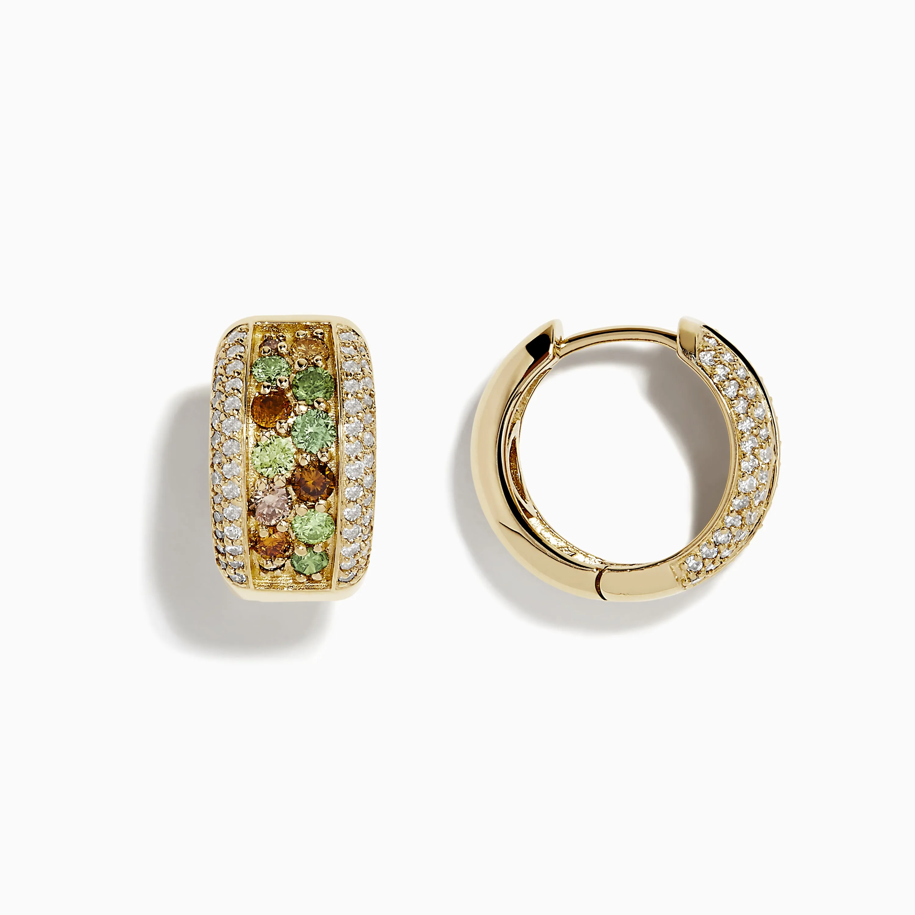14k Yellow Gold Multi Color Diamond Huggie Earrings sold by Effy product image thumbnail 2