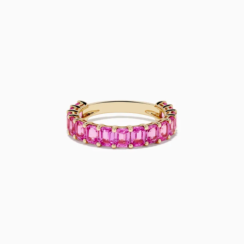 14k Yellow Gold Pink Sapphire Band Ring sold by Effy