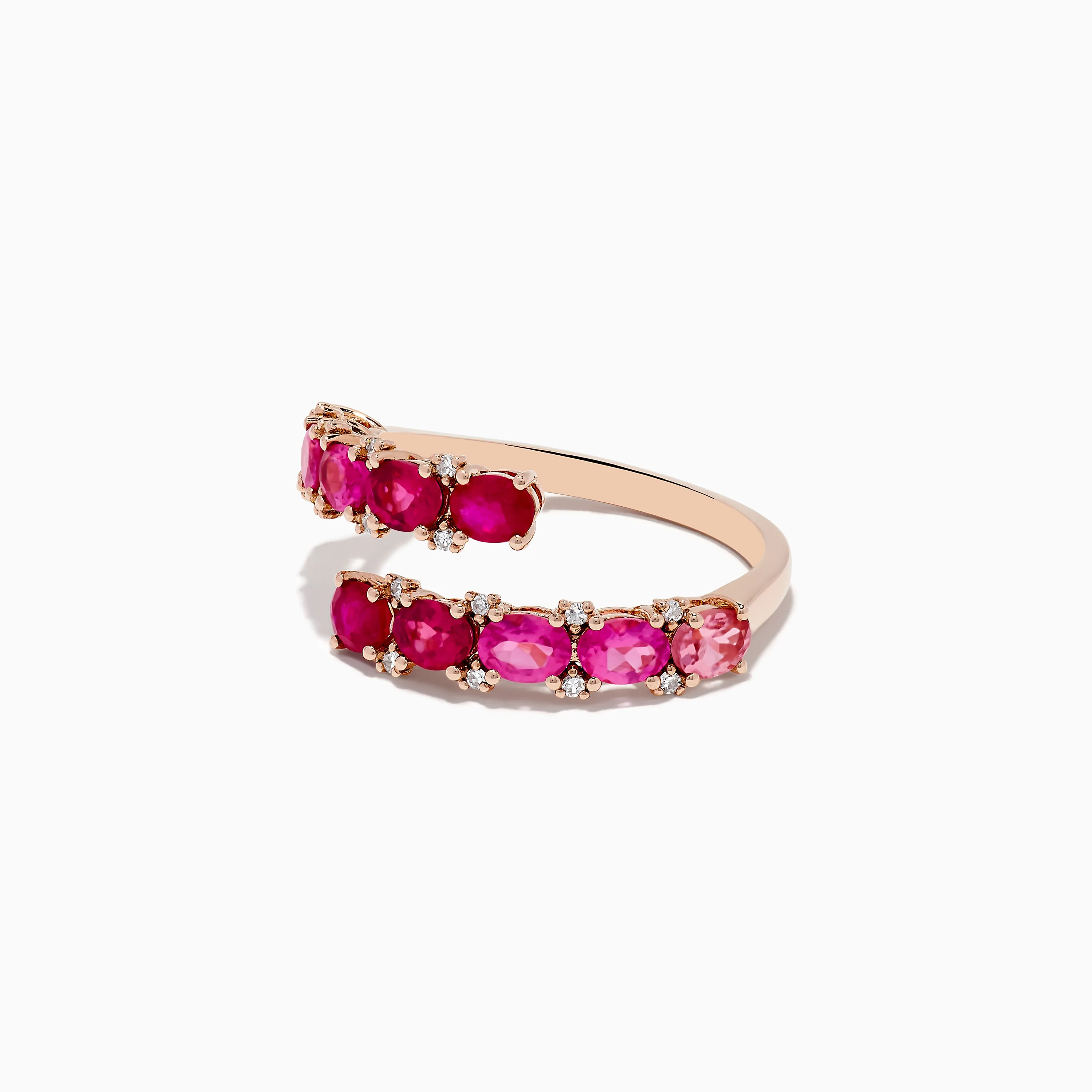 14k Rose Gold Pink Tourmaline and Ruby Bypass Ring 1.49 TCW sold by Effy product image thumbnail 2