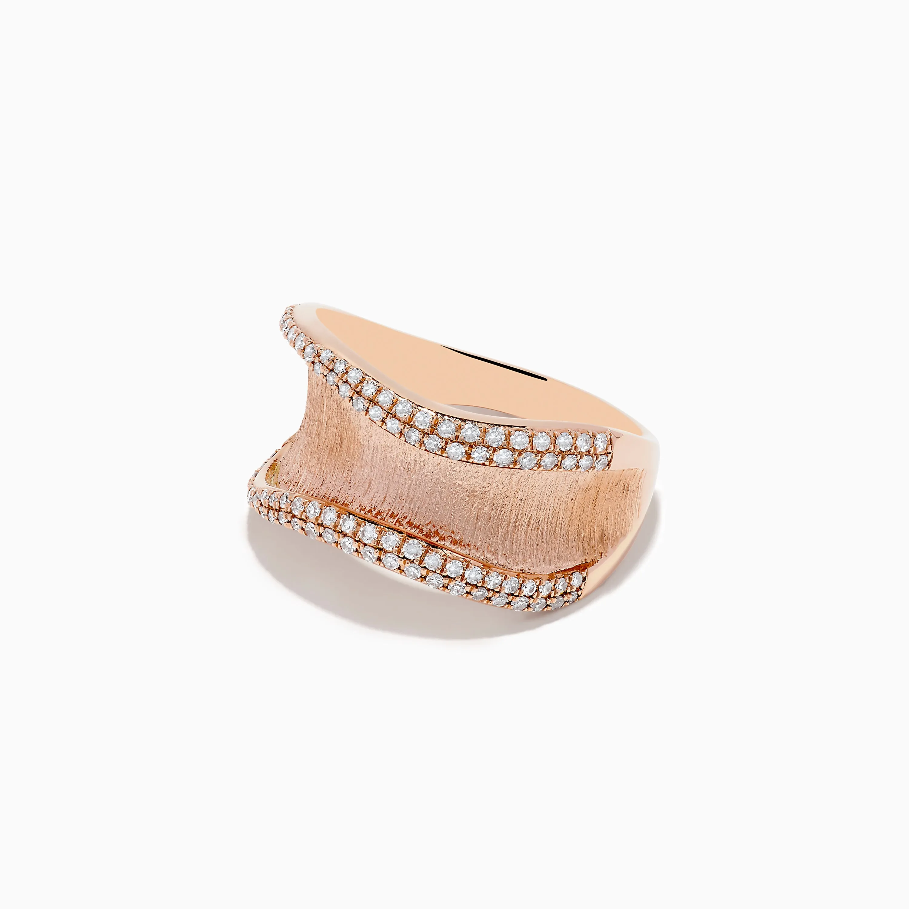 Pave Rose 14k Textured Rose Gold Diamond Ring sold by Effy product image thumbnail 2