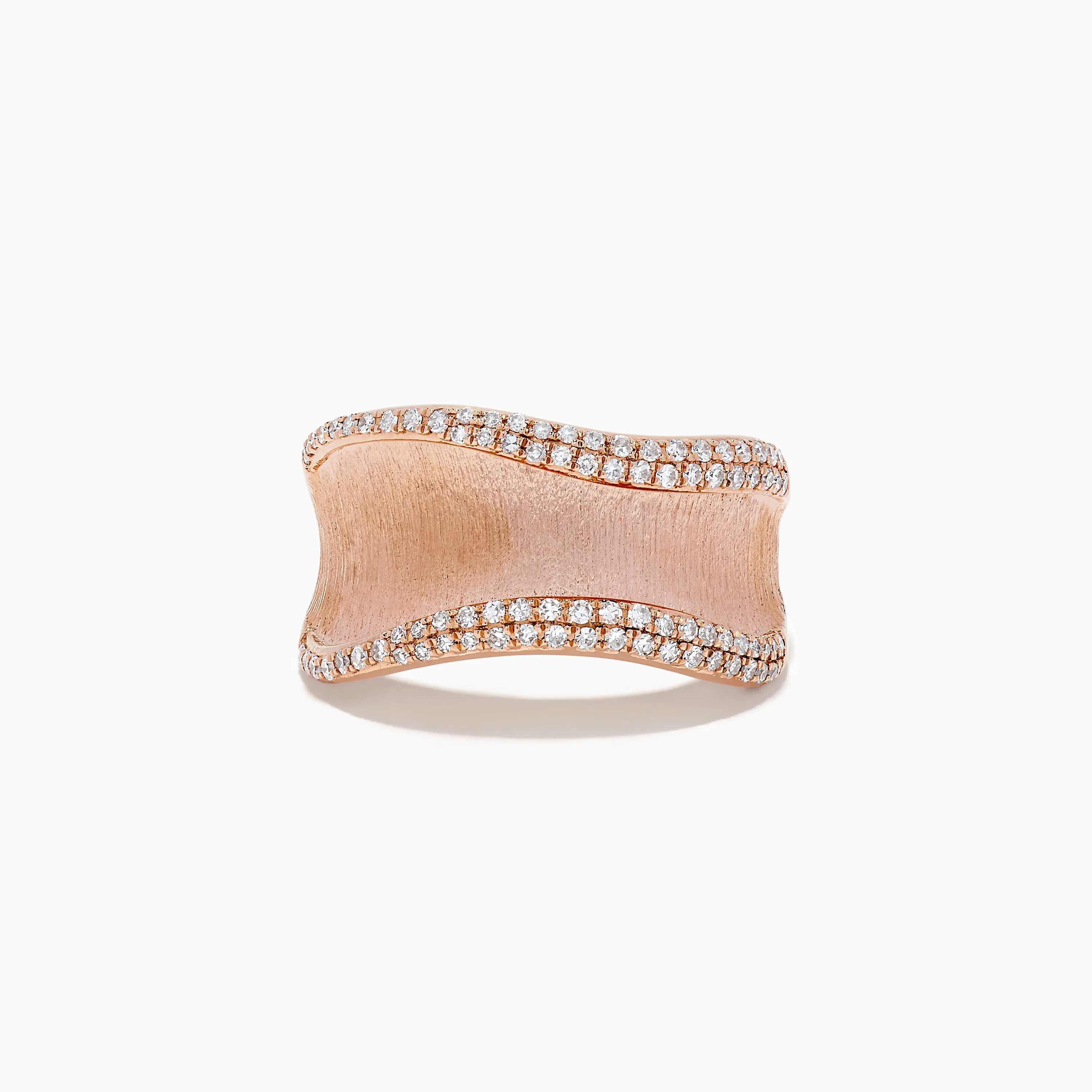 Pave Rose 14k Textured Rose Gold Diamond Ring sold by Effy