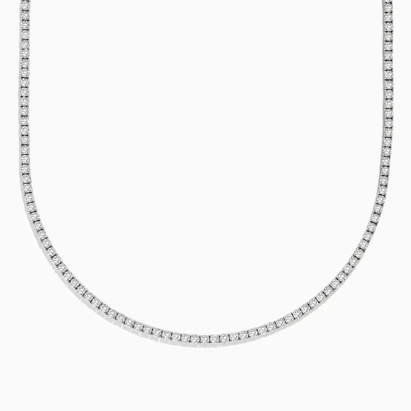 Pave Classica 14k White Gold Diamond Tennis Necklace 9.94 TCW sold by Effy