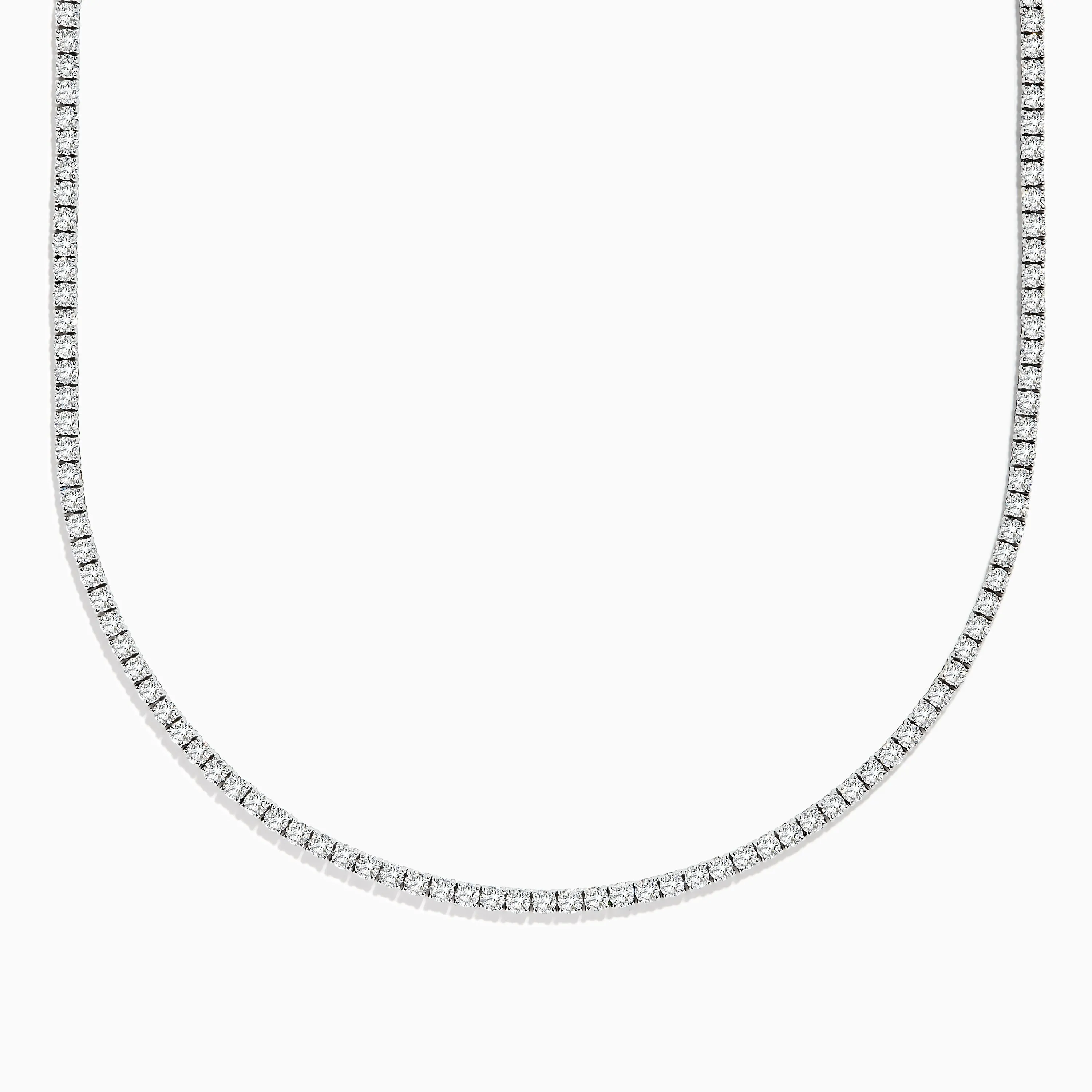 Pave Classica 14k White Gold Diamond Tennis Necklace 9.94 TCW sold by Effy