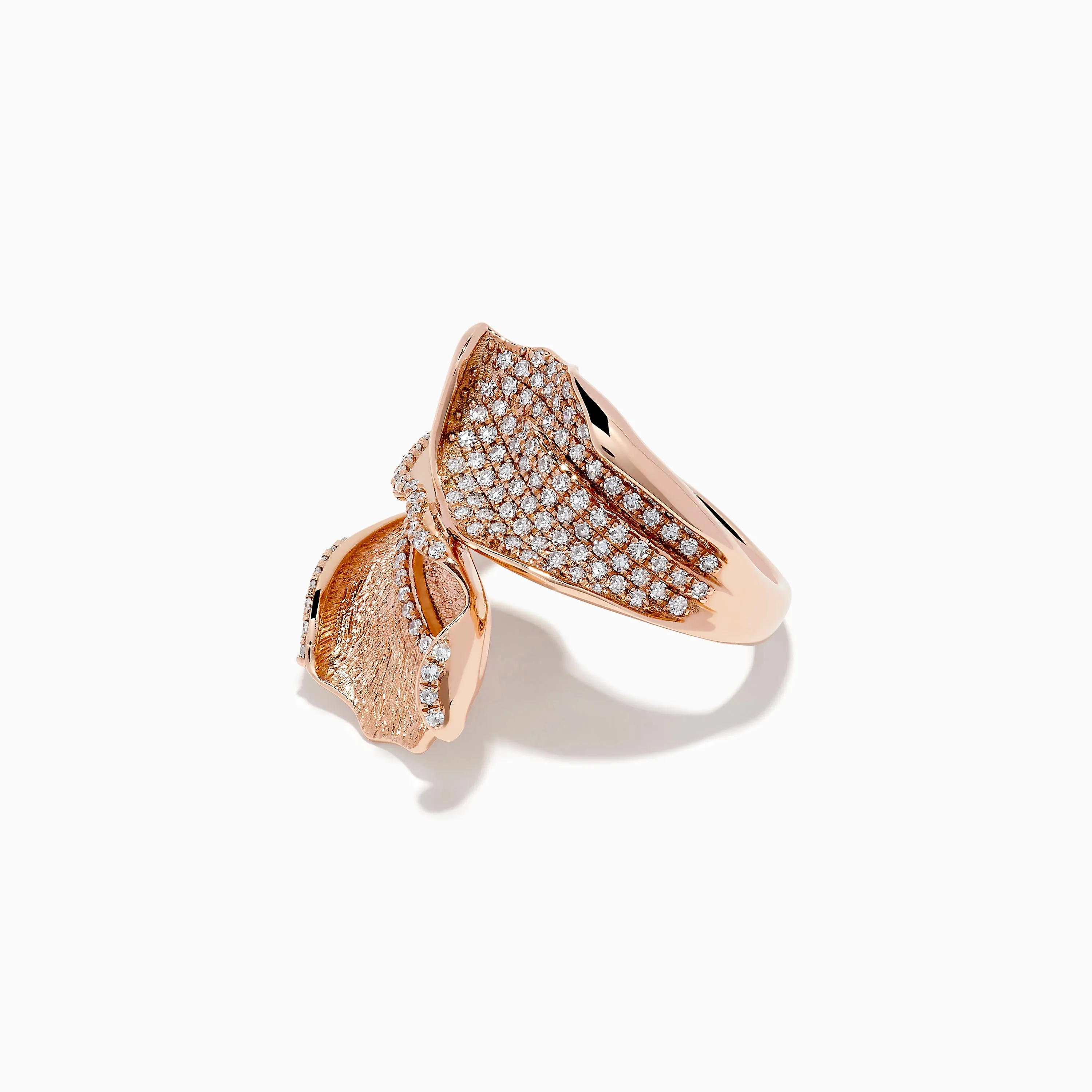 Pave Rose 14k Rose Gold Diamond Leaf Ring sold by Effy product image thumbnail 2