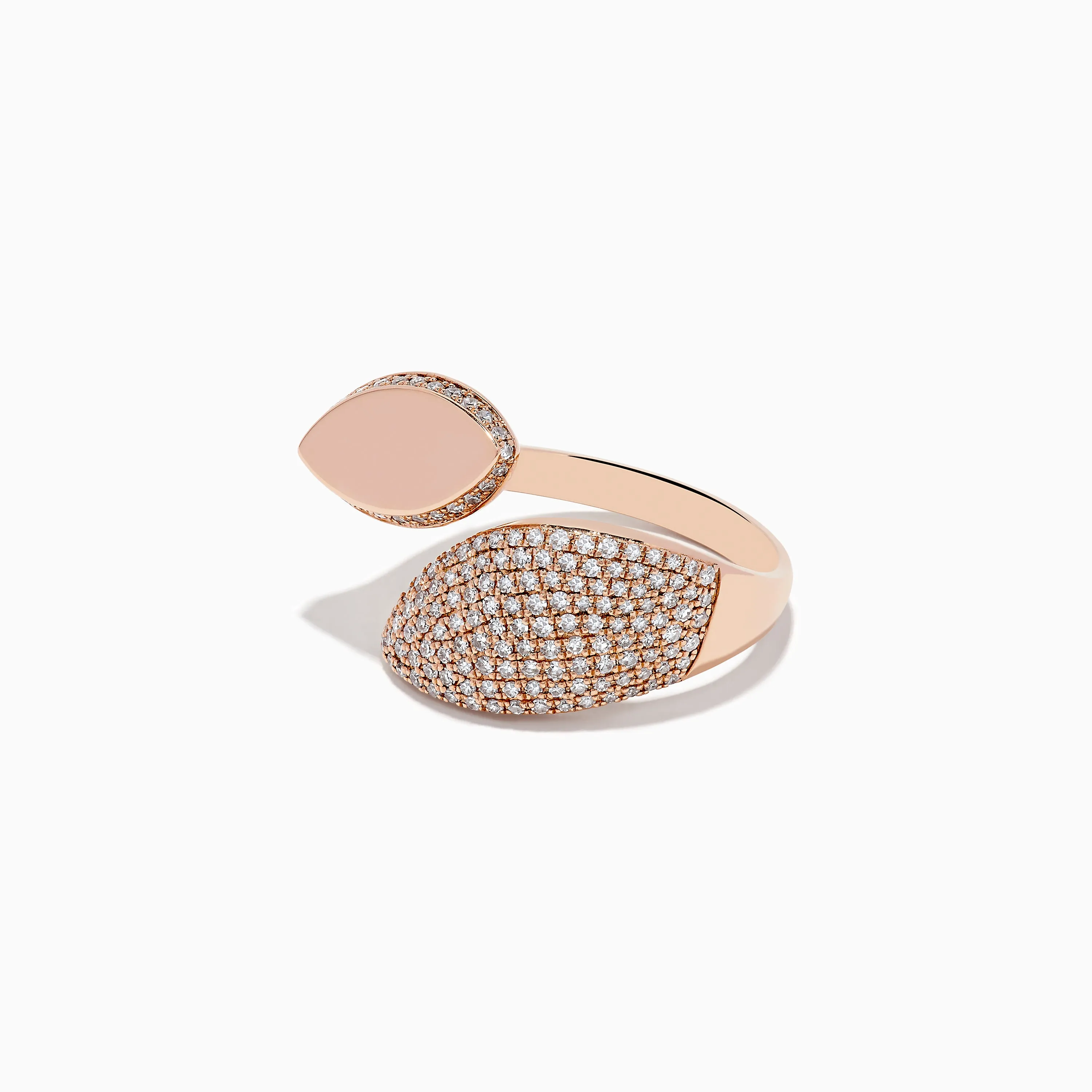 Pave Rose 14k Rose Gold Open Shank Diamond Bypass Ring sold by Effy product image thumbnail 2