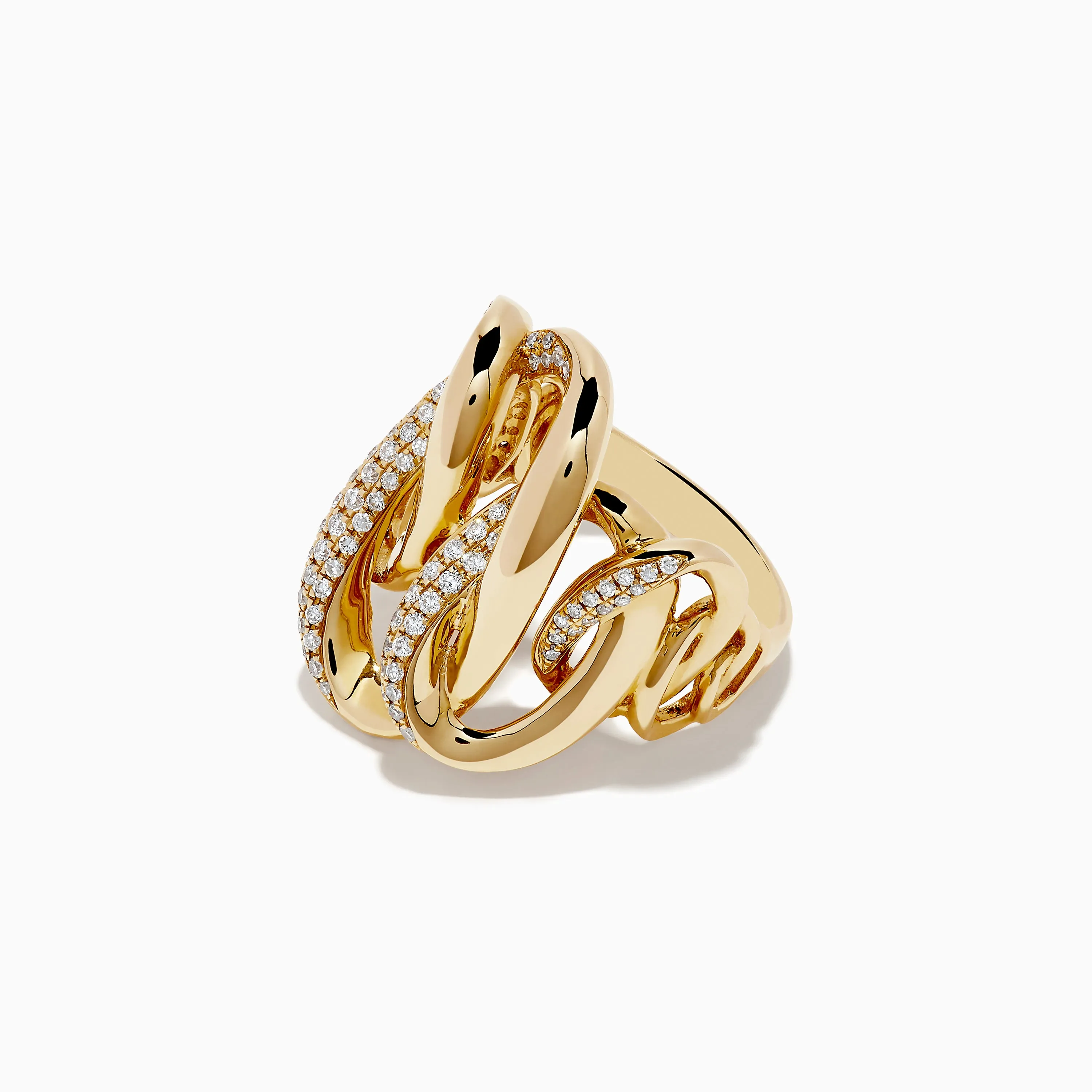 D'Oro 14k Yellow Gold Interlocking Diamond Statement Ring sold by Effy product image thumbnail 2