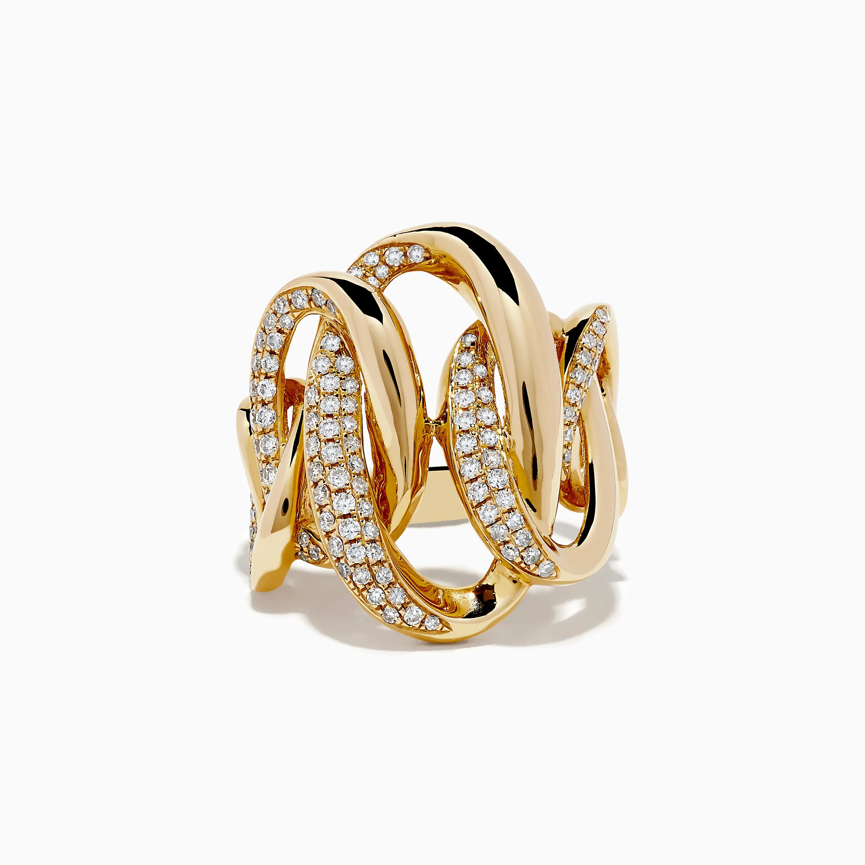D'Oro 14k Yellow Gold Interlocking Diamond Statement Ring sold by Effy