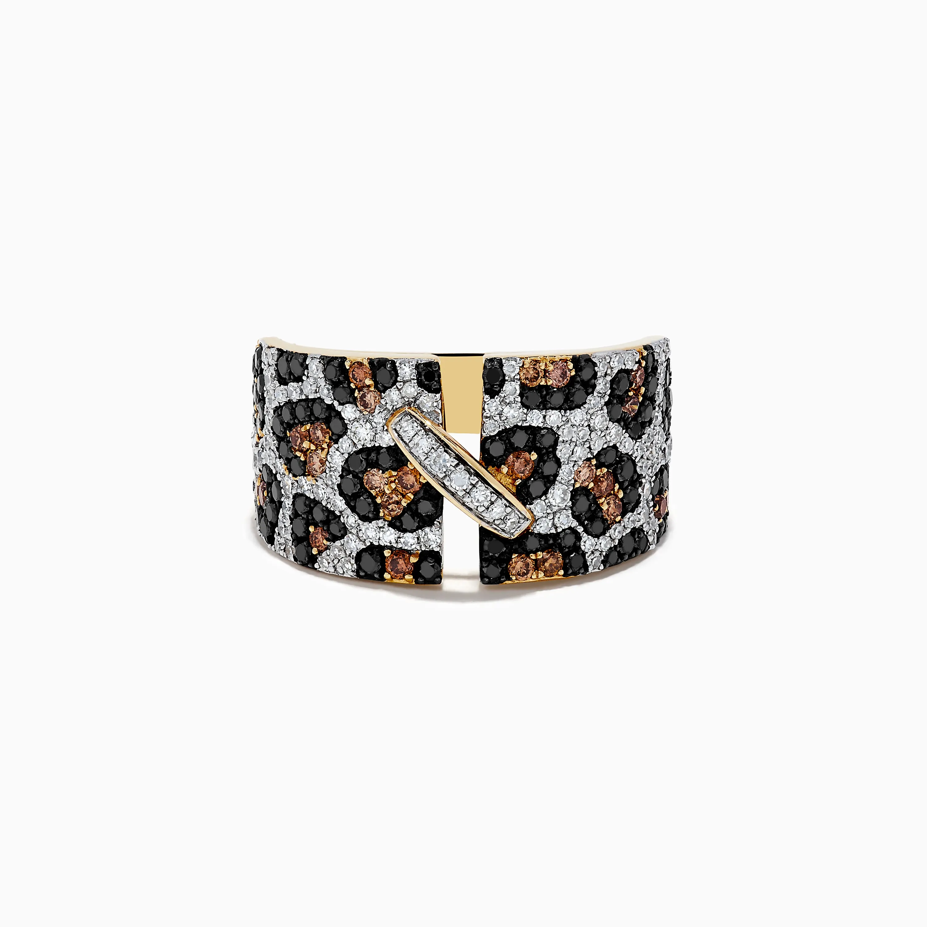 Signature 14k Yellow Gold Panther Spot Diamond Ring sold by Effy