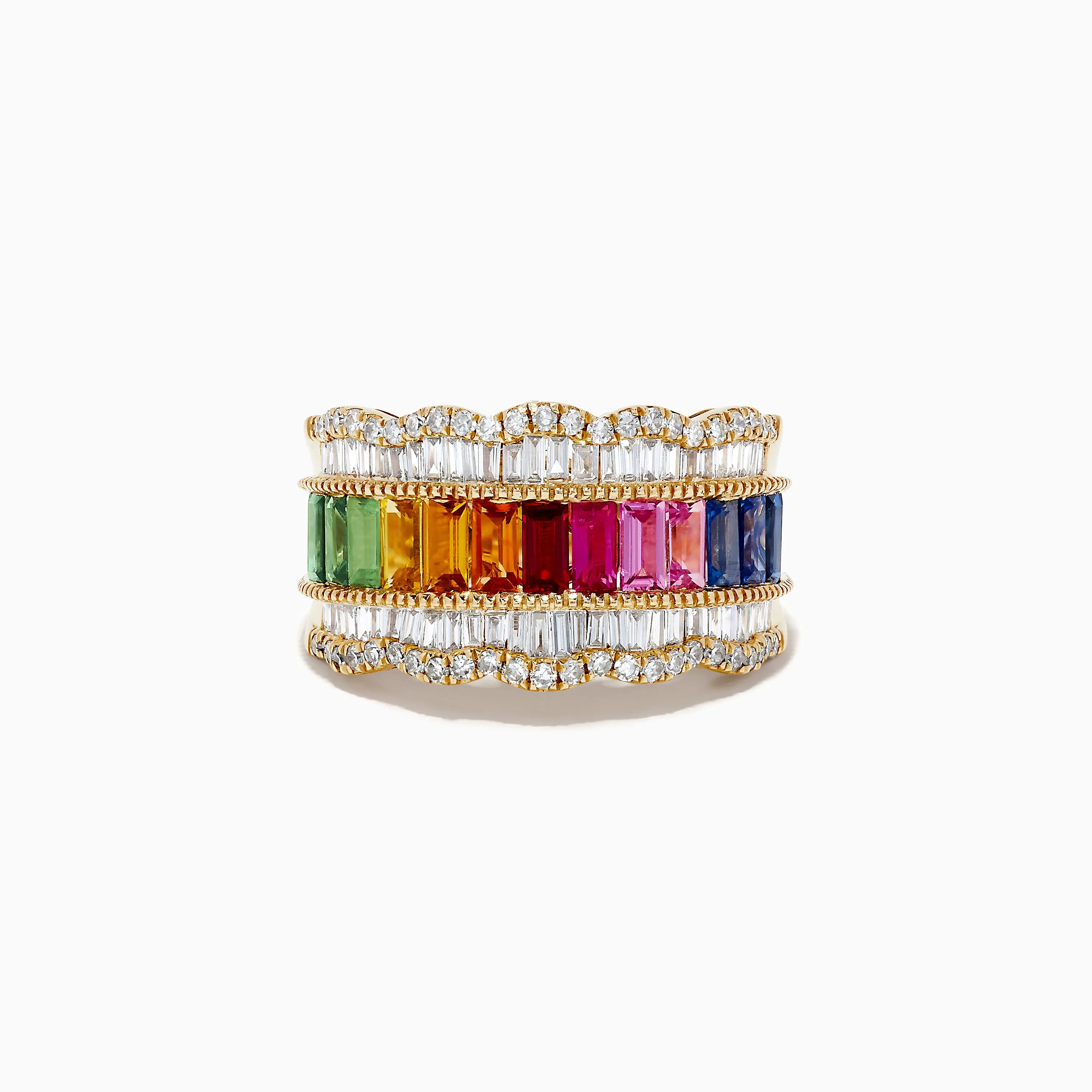 Watercolor 14k Yellow Gold Multi Sapphire and Diamond Ring sold by Effy