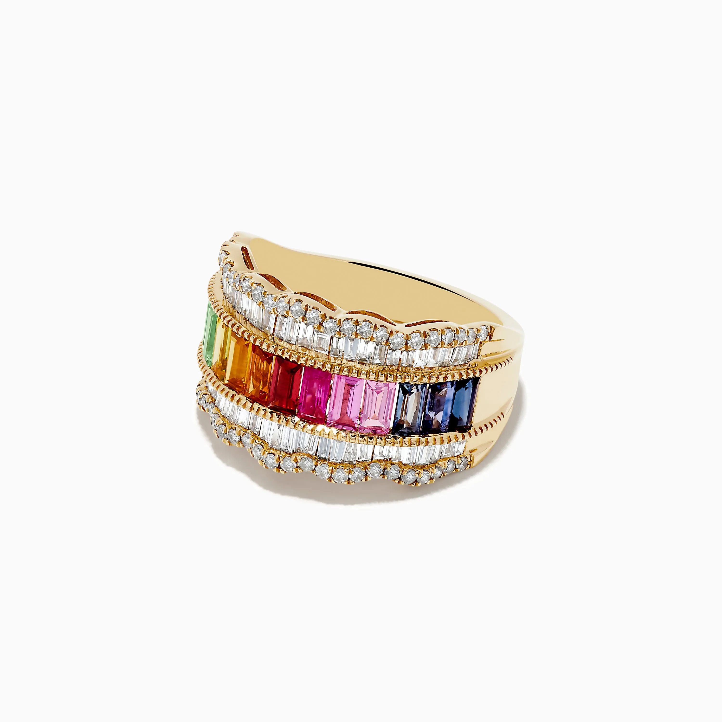 Watercolor 14k Yellow Gold Multi Sapphire and Diamond Ring sold by Effy product image thumbnail 2