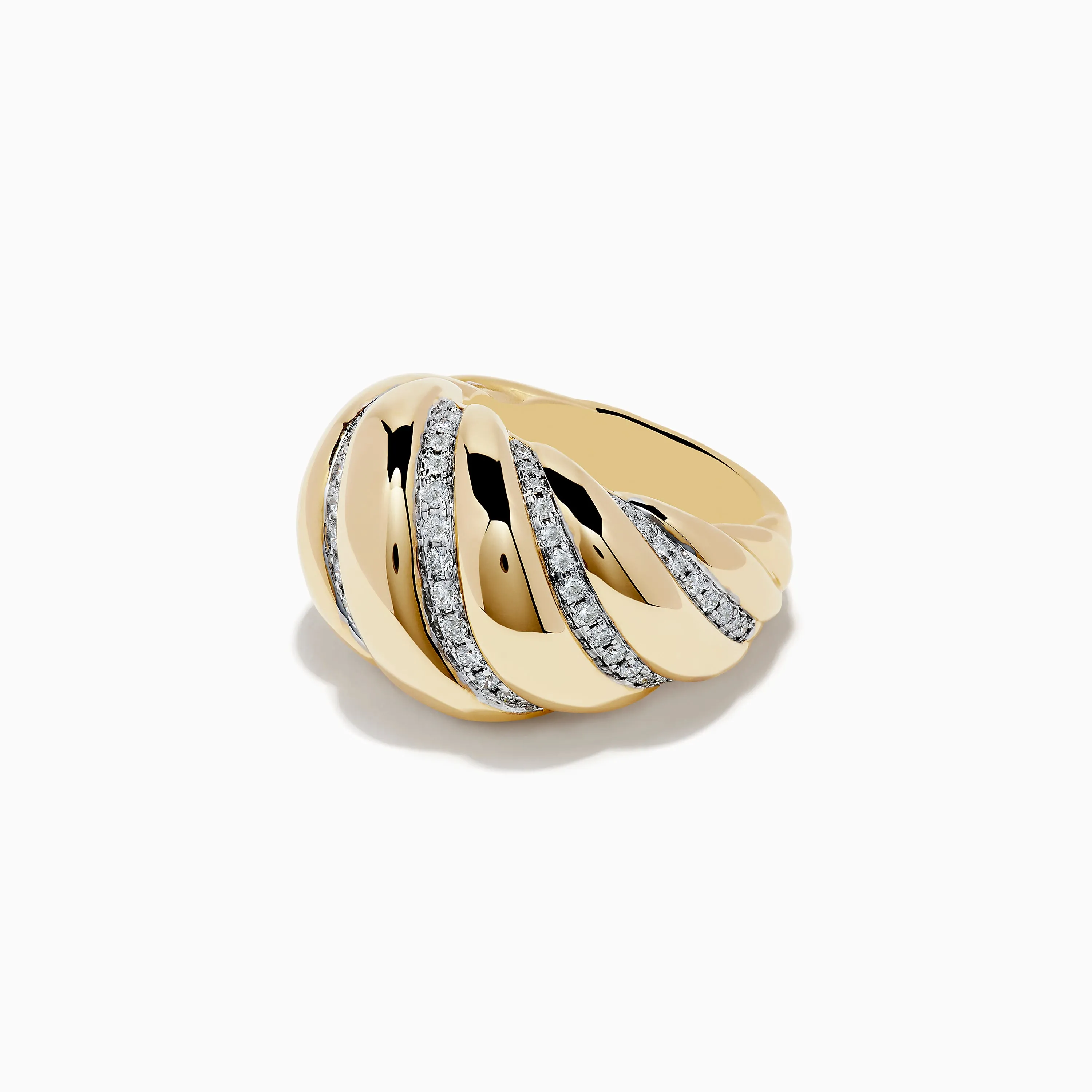 D'Oro 14k Yellow Gold Dome Diamond Croissant Ring sold by Effy product image thumbnail 2