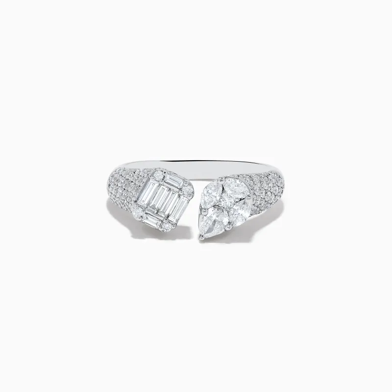 Pave Classica 14k White Gold Open Shank Diamond Ring 1.49 TCW sold by Effy