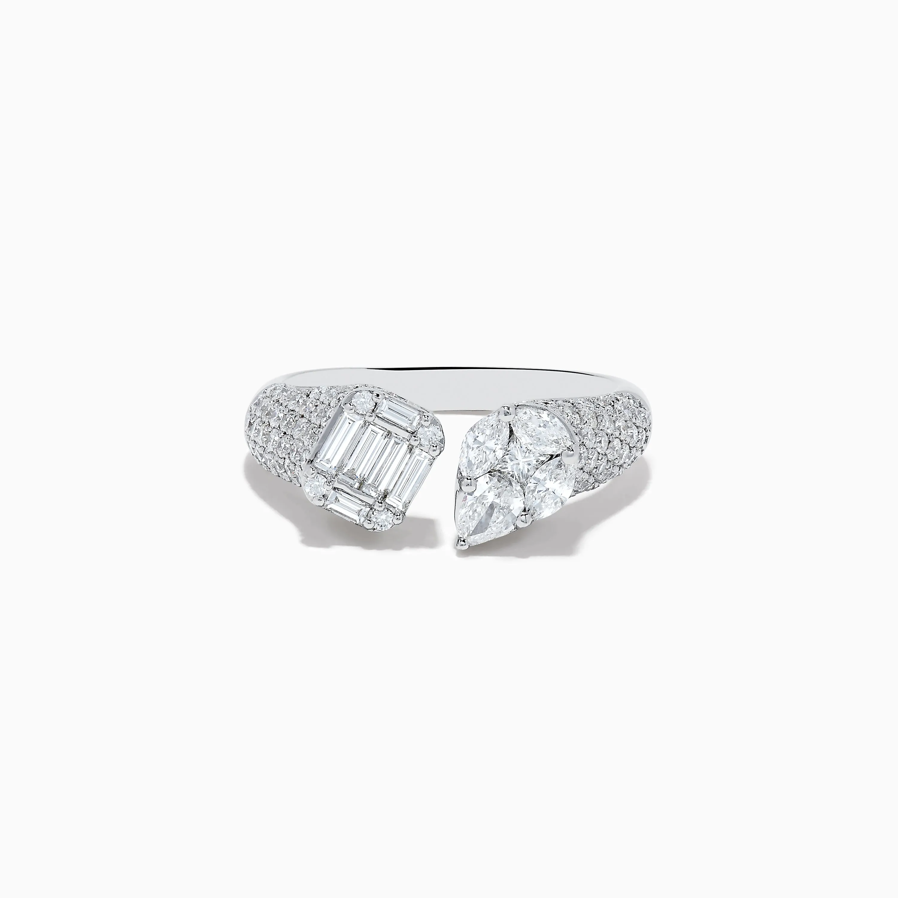 Pave Classica 14k White Gold Open Shank Diamond Ring 1.49 TCW sold by Effy