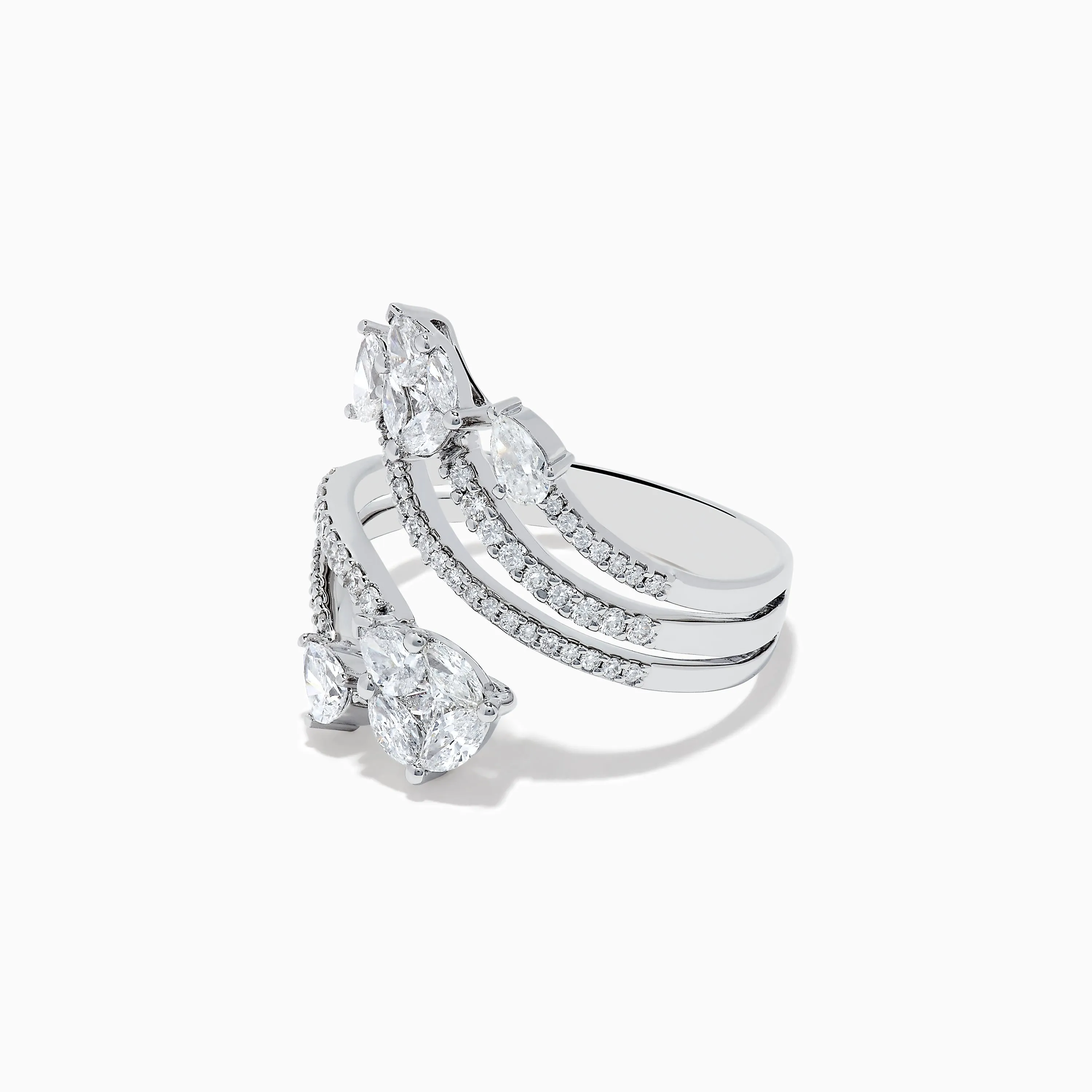 Pave Classica 14k White Gold Open Shank Diamond Ring 1.0 TCW sold by Effy product image thumbnail 2