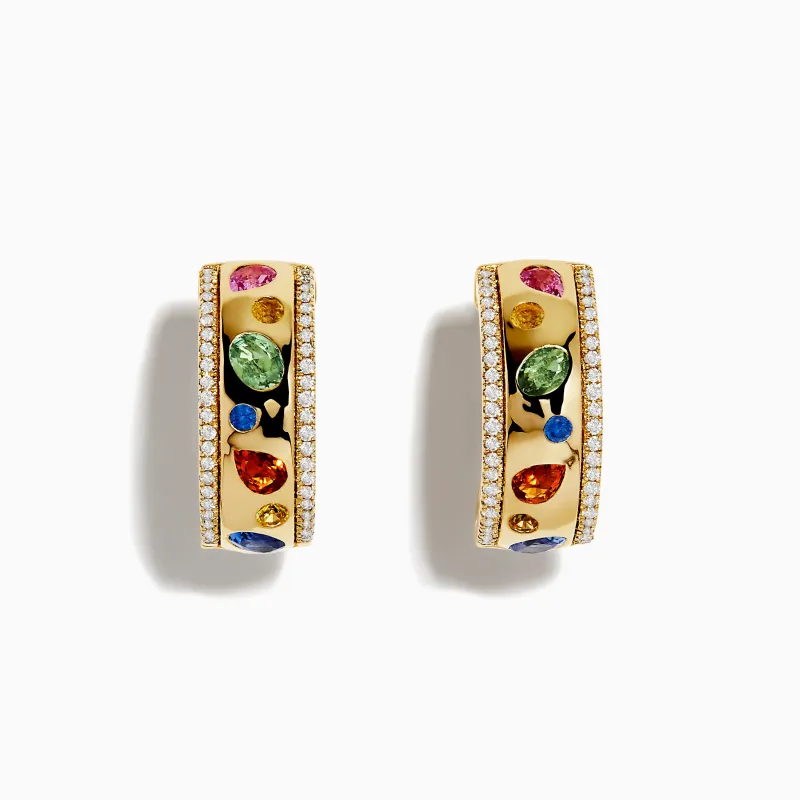 Watercolor 14k Yellow Gold Bezel Set Multi Sapphire Earrings sold by Effy