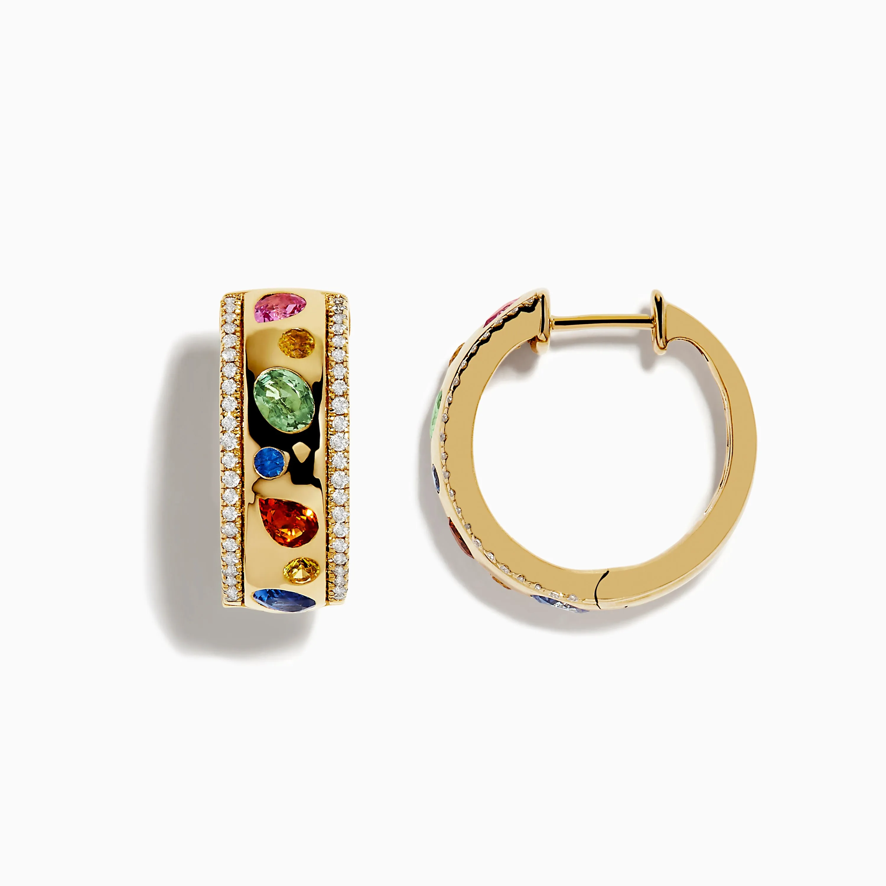 Watercolor 14k Yellow Gold Bezel Set Multi Sapphire Earrings sold by Effy product image thumbnail 2