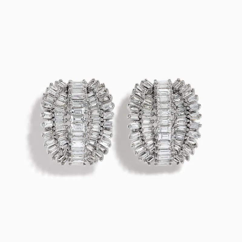 Classique 14k White Gold Diamond Earrings sold by Effy