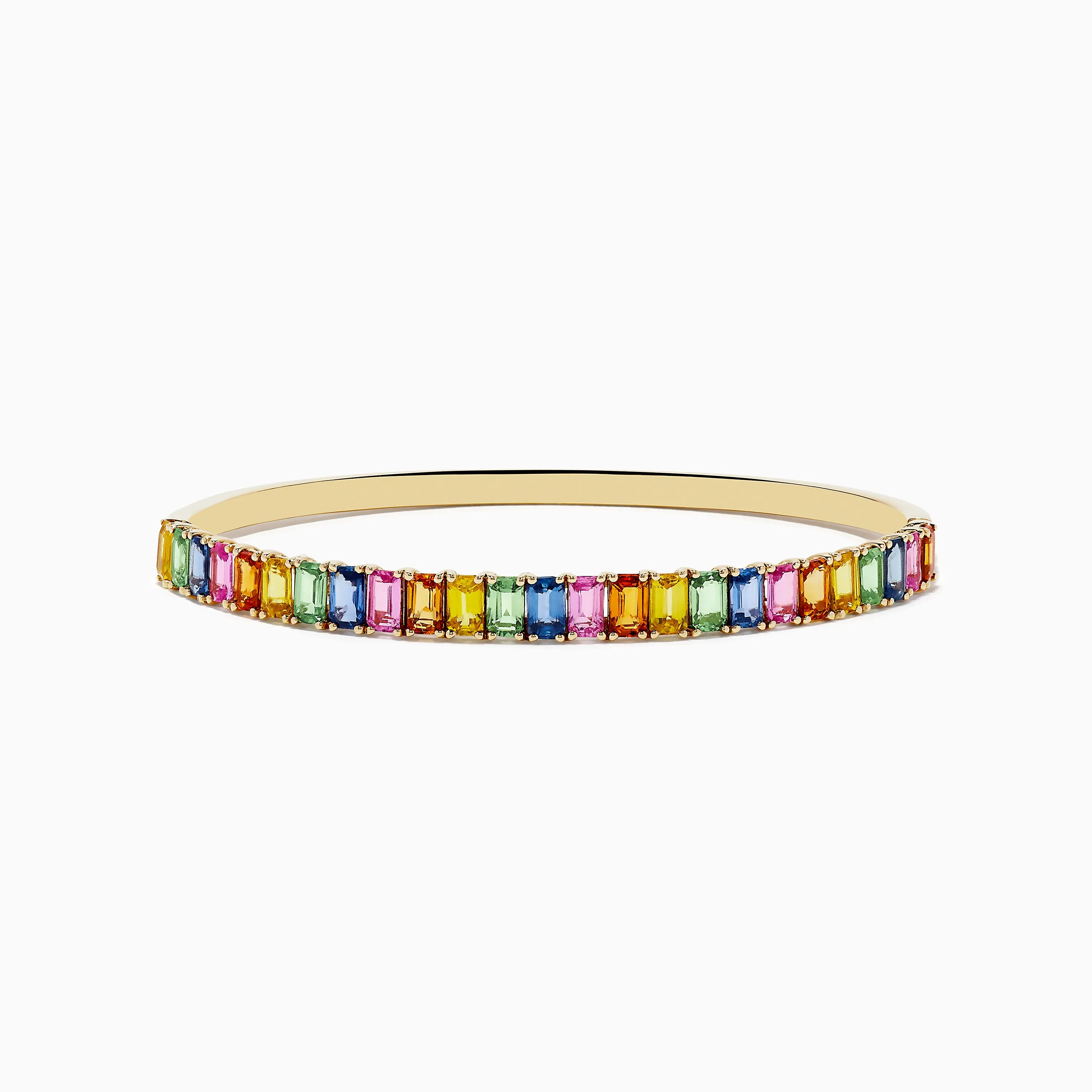 Watercolor 14k Yellow Gold Emerald Cut Multi Sapphire Bangle sold by Effy