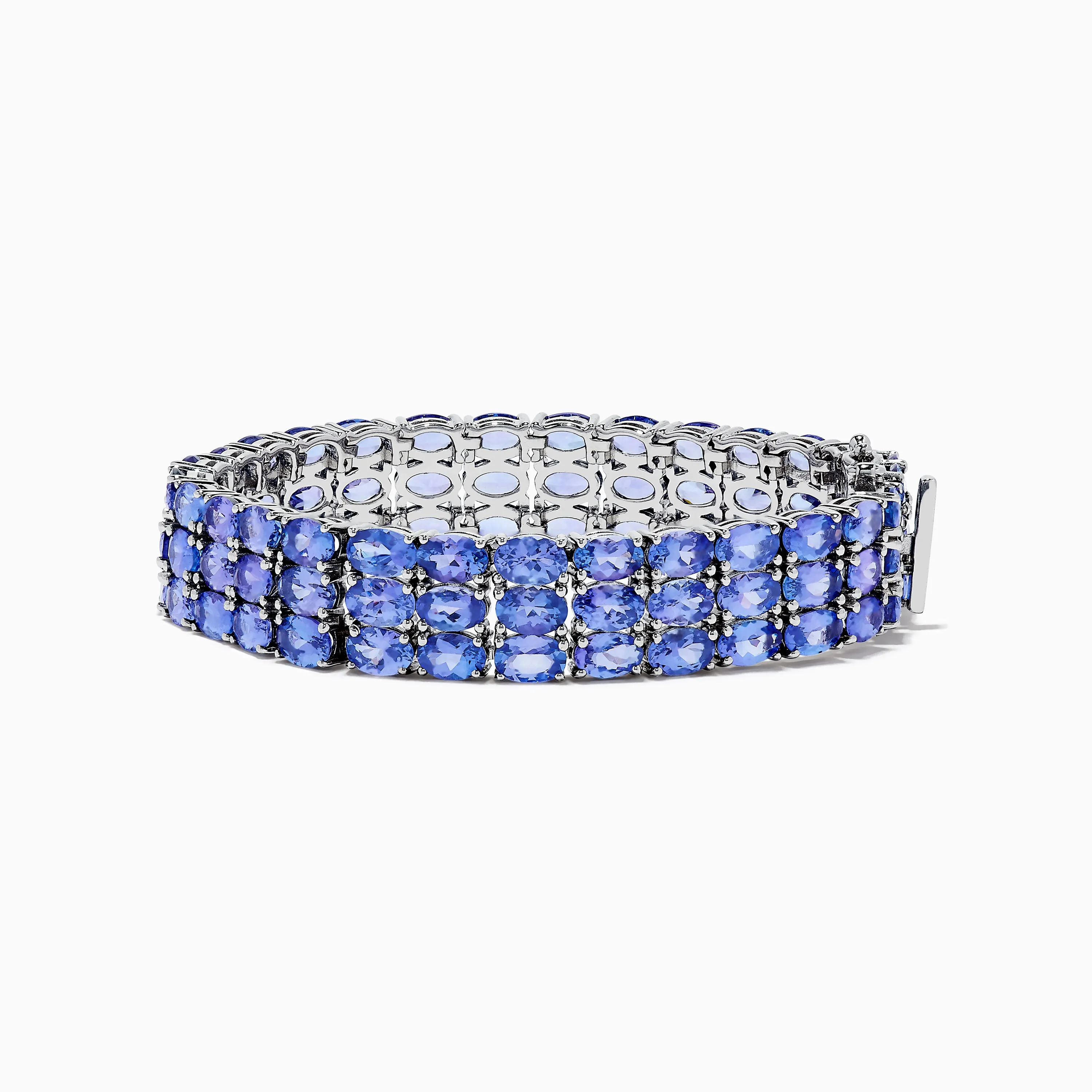 Nahla Siri Sterling Silver Oval 3 Row Tanzanite Bracelet sold by Effy