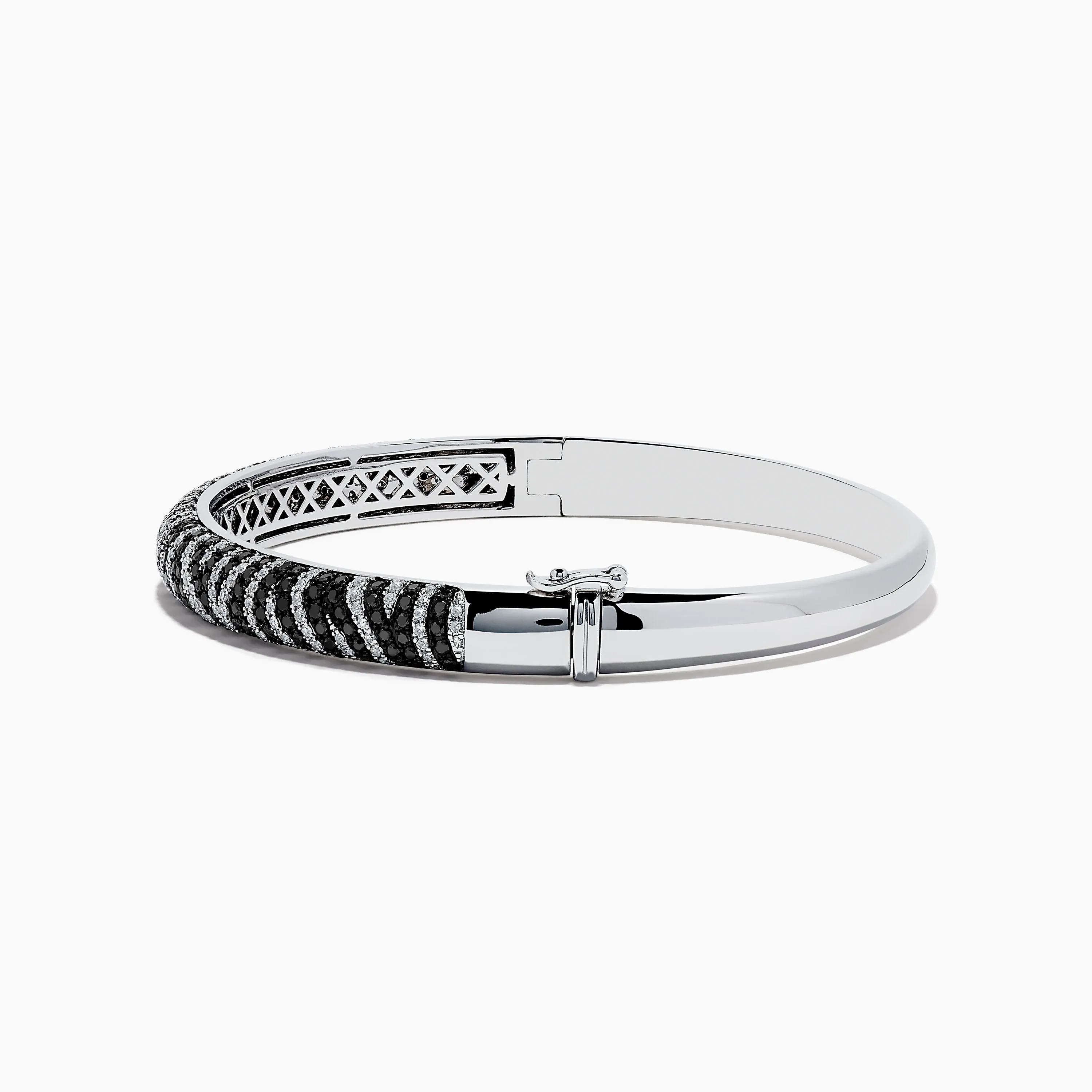 14k White Gold Black and White Diamond Zebra Print Bangle sold by Effy product image thumbnail 2