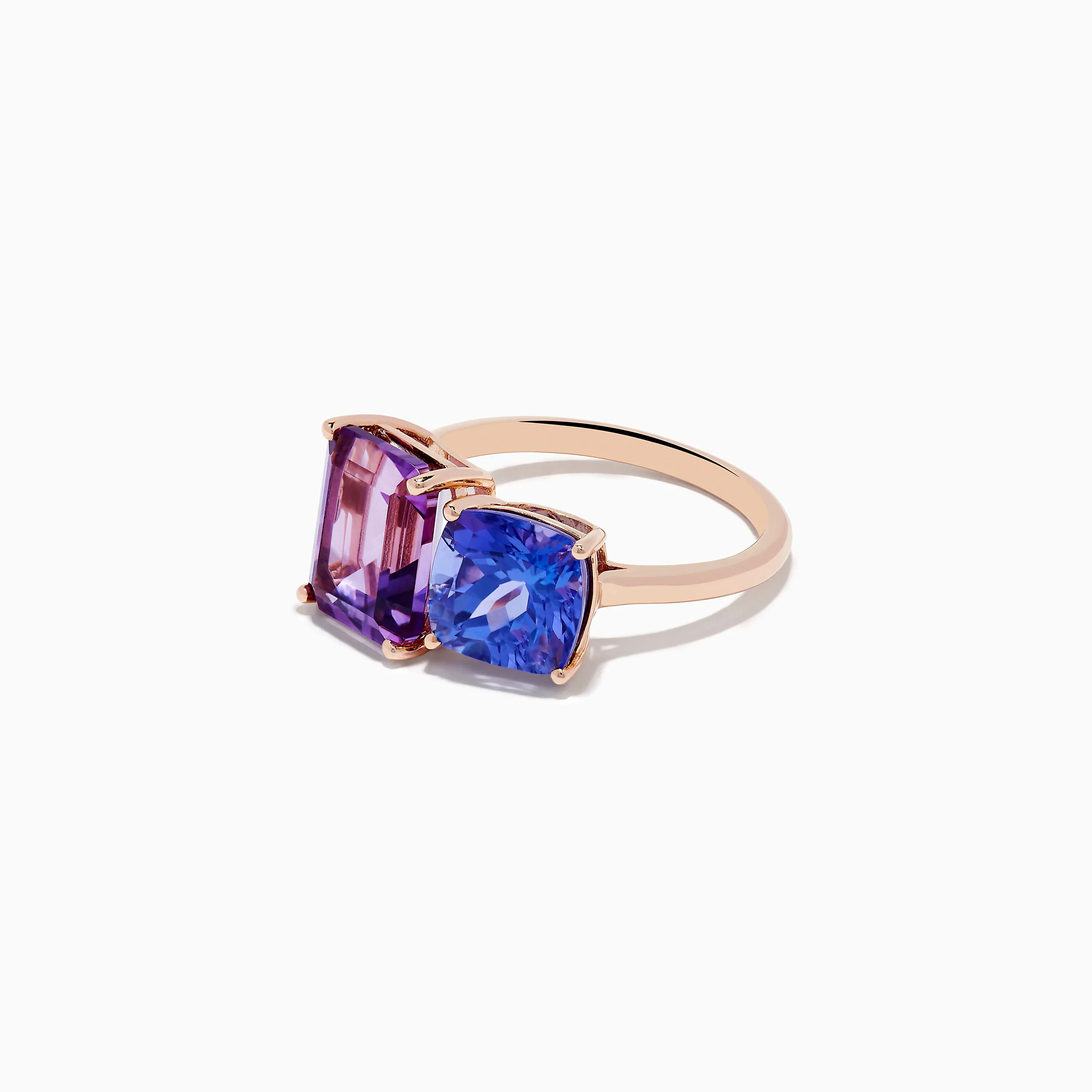 14k Rose Gold Amethyst and Tanzanite Toi Et Moi Ring sold by Effy product image thumbnail 2