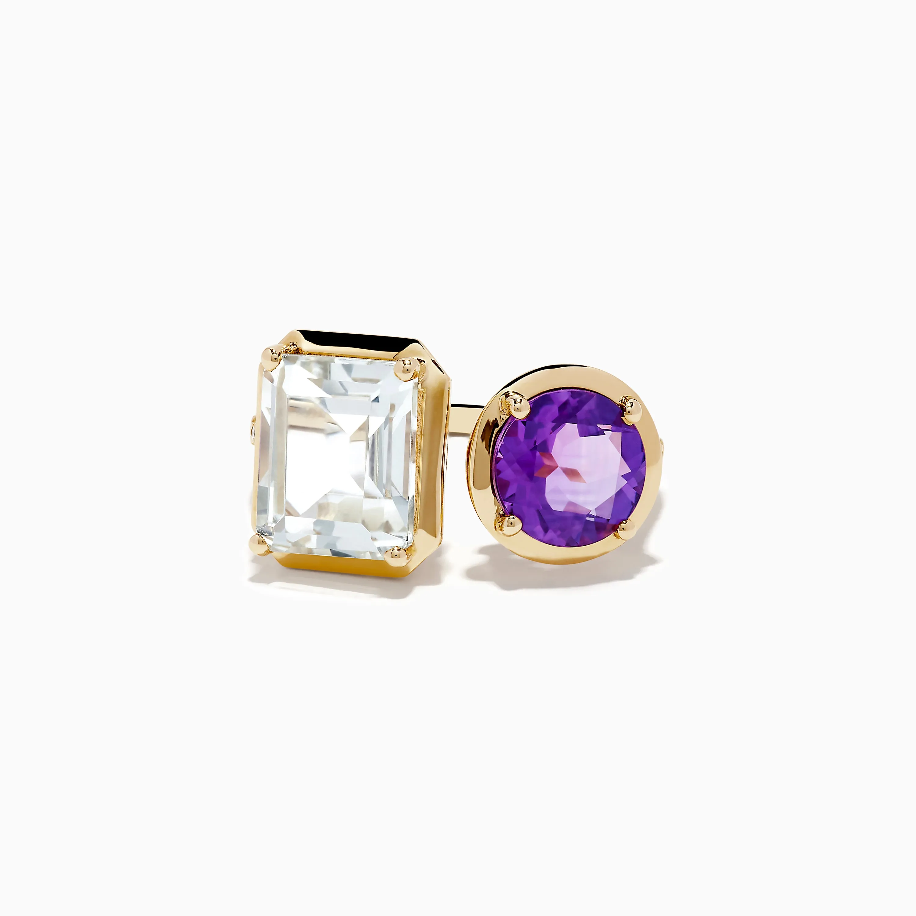 14k Yellow Gold Amethyst and White Topaz Toi Et Moi Ring sold by Effy