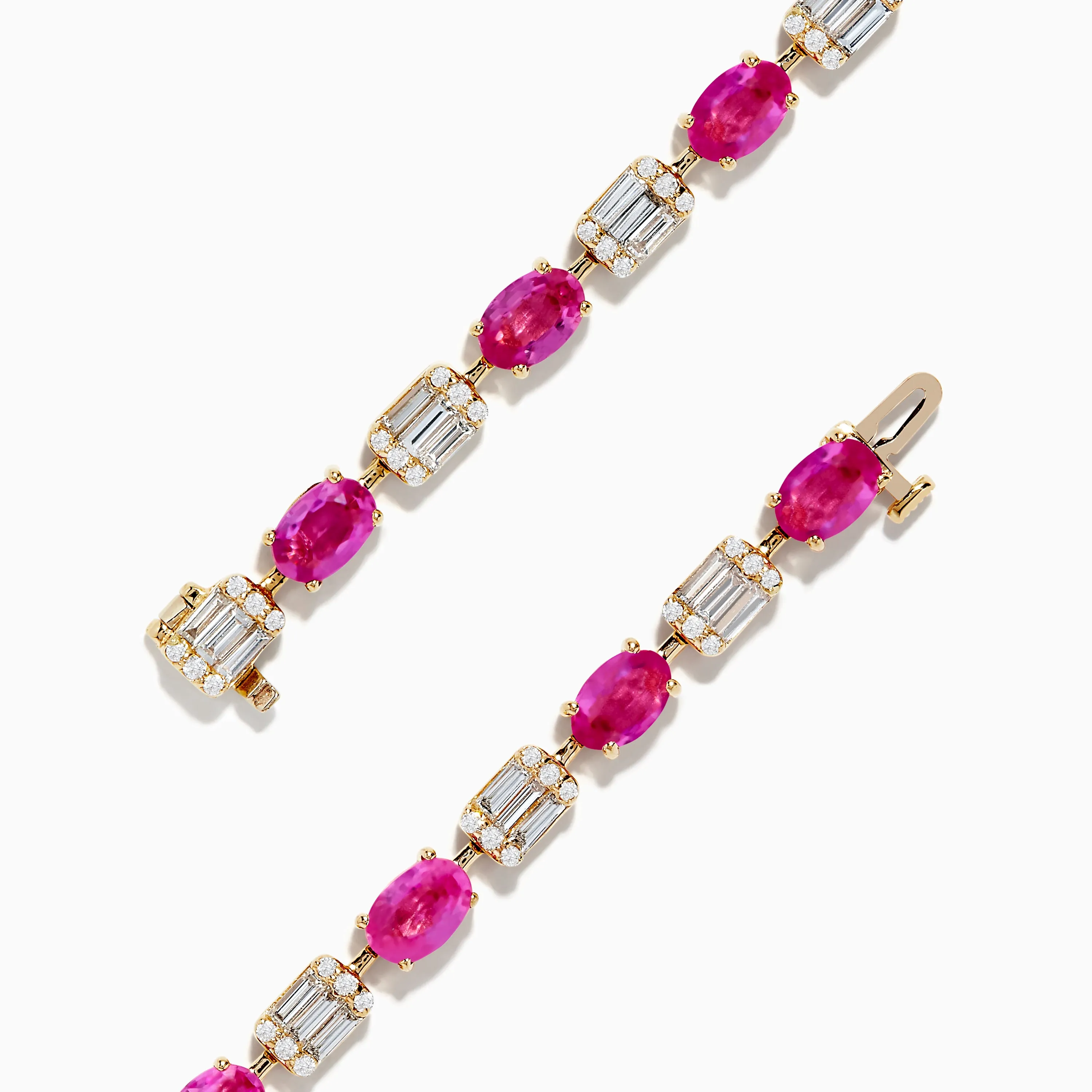14K Yellow Gold Pink Sapphire and Diamond Tennis Bracelet sold by Effy product image thumbnail 2