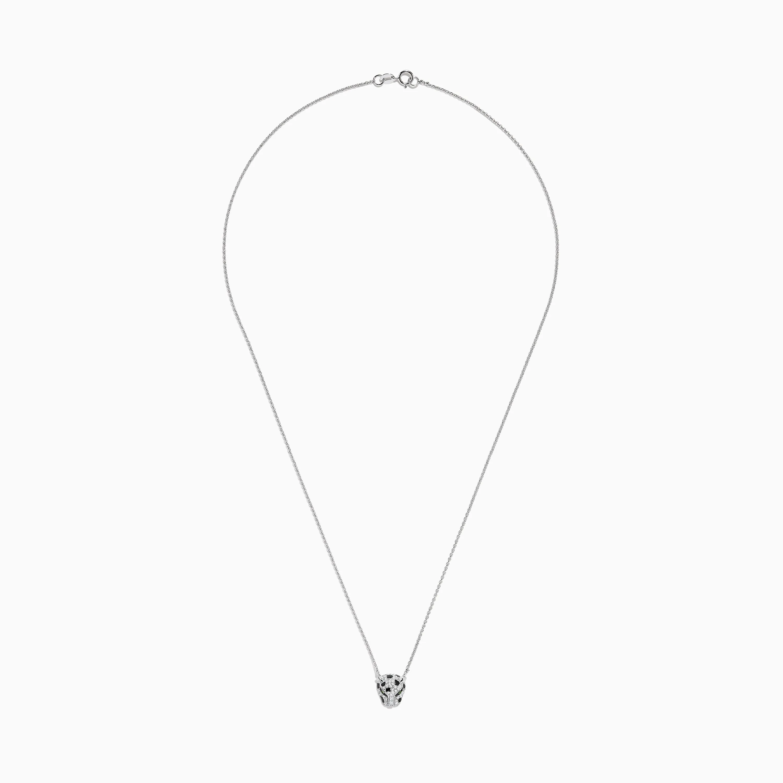 Signature 14K White Gold Diamond and Tsavorite Panther Necklace sold by Effy product image thumbnail 2