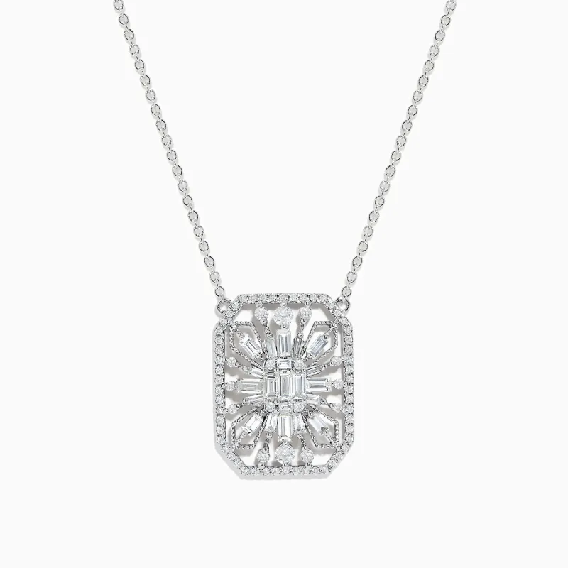 Pave Classica 14K White Gold Diamond Necklace sold by Effy