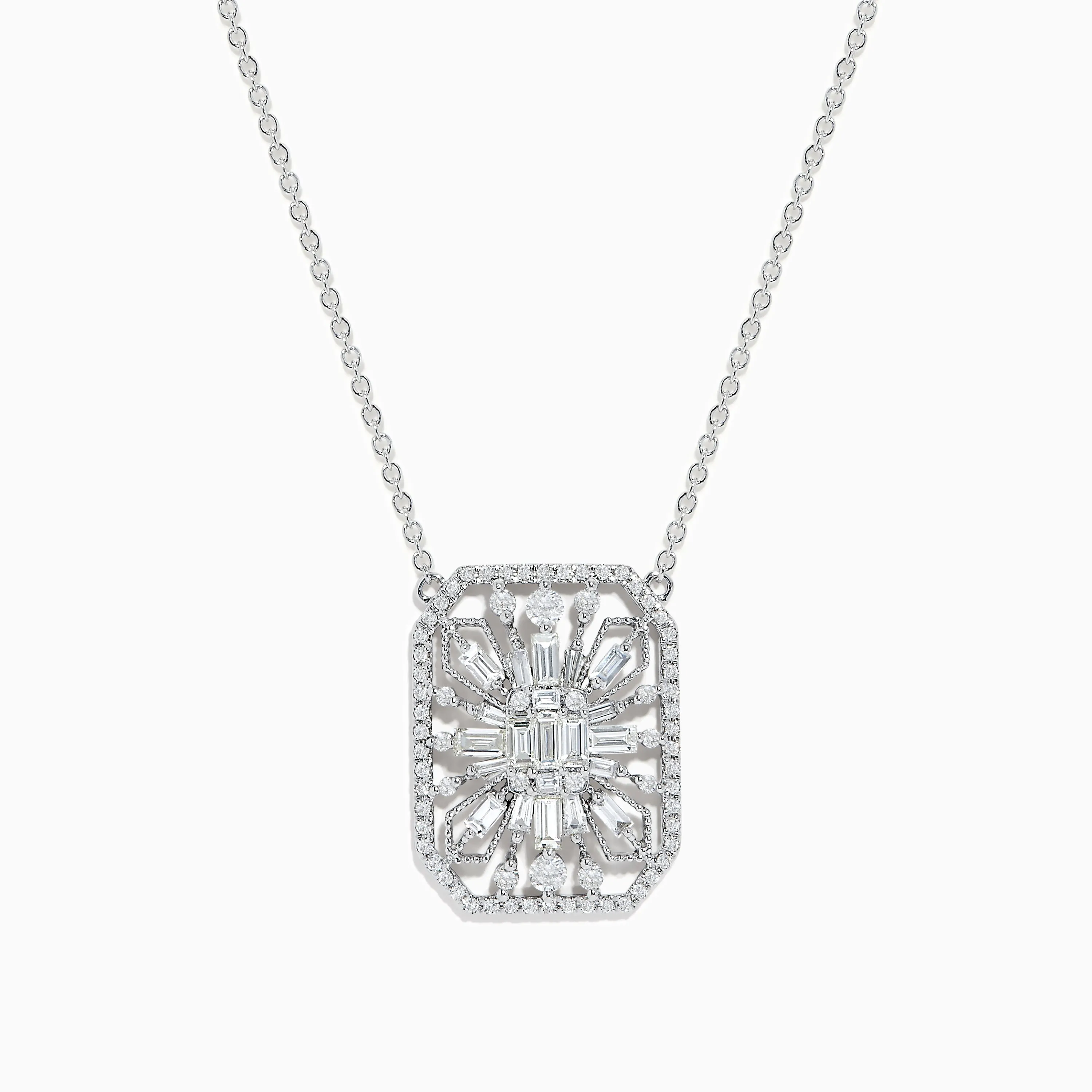 Pave Classica 14K White Gold Diamond Necklace sold by Effy