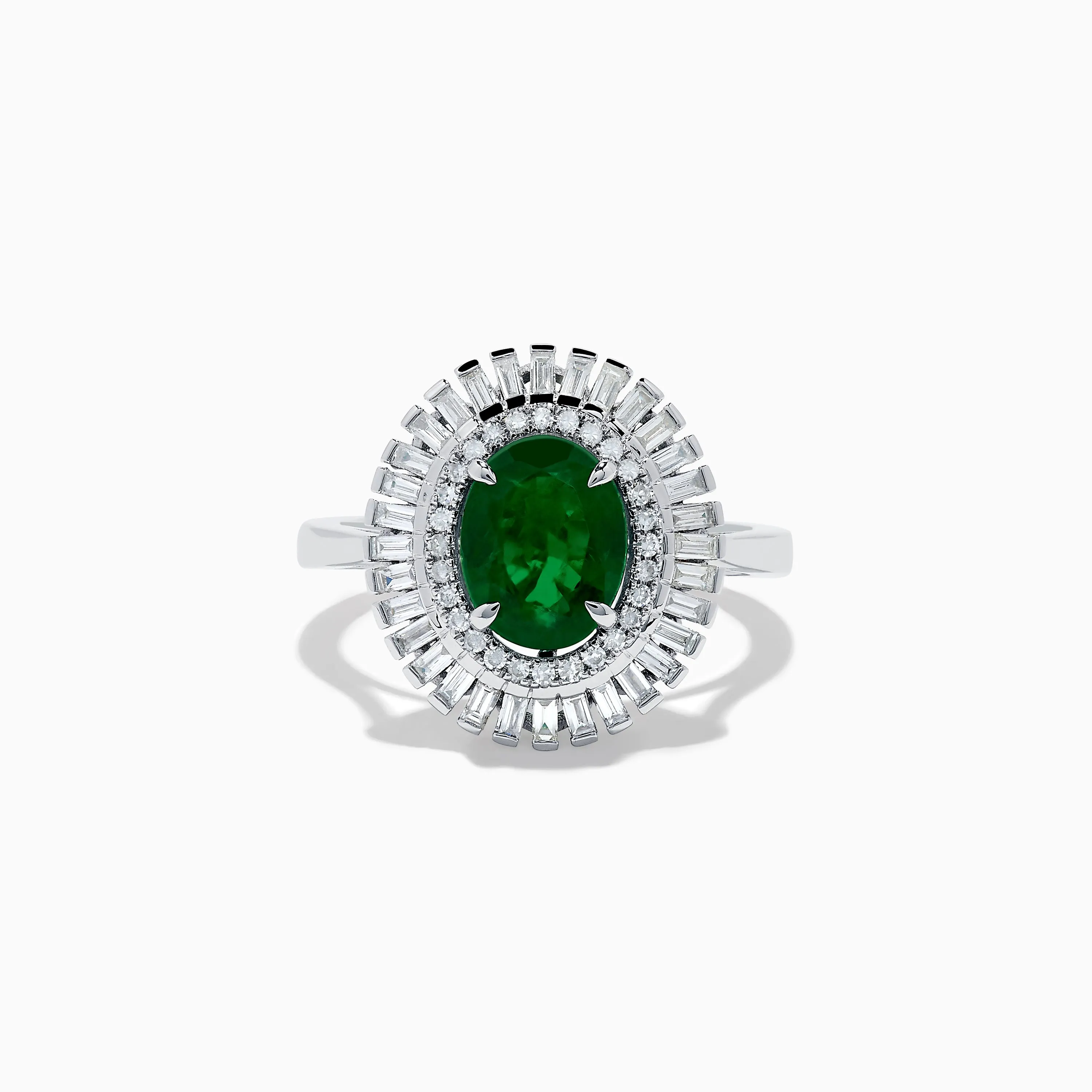14K White Gold Emerald and Diamond Ring sold by Effy